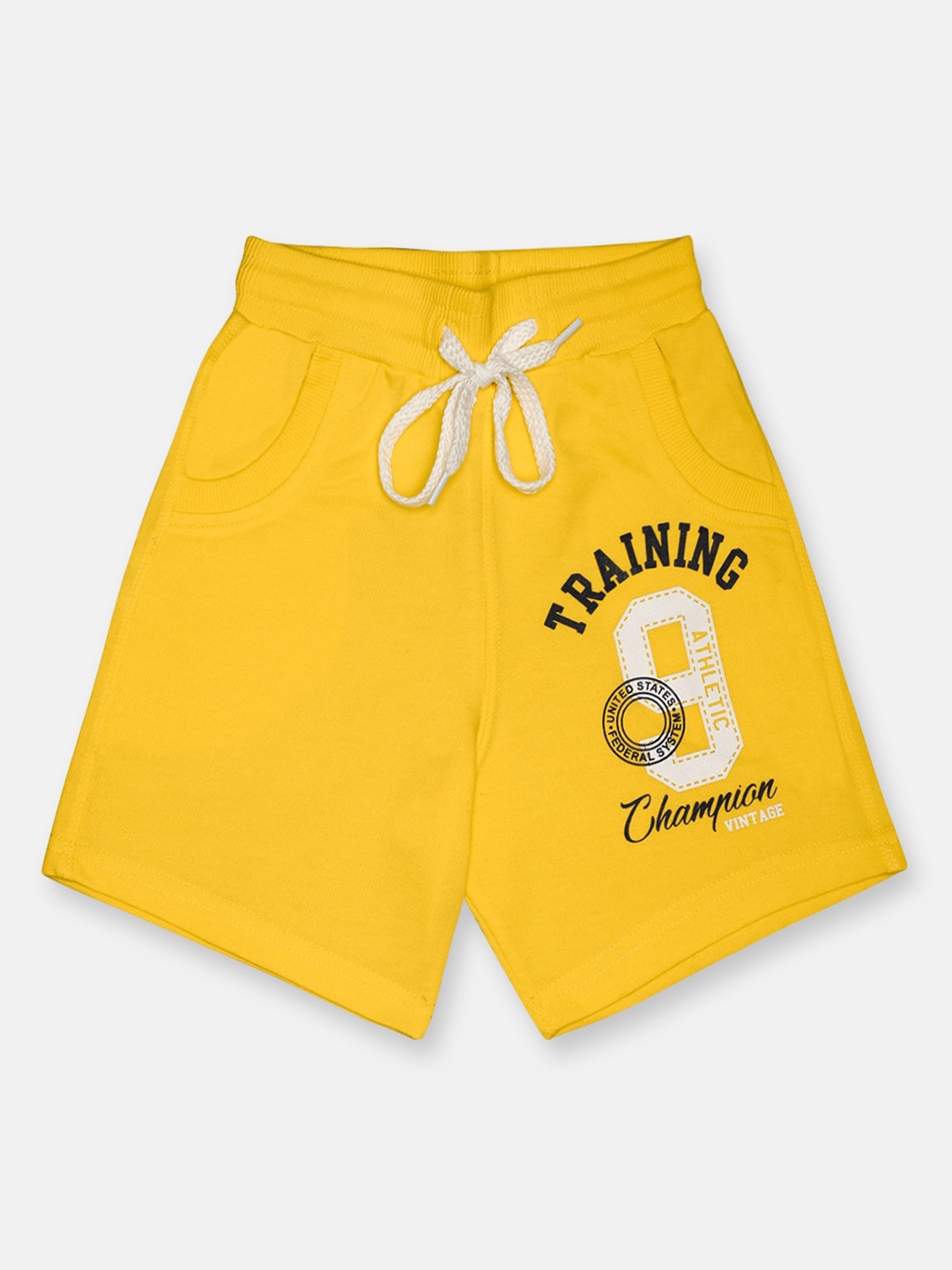 

CHIMPRALA Unisex Kids Yellow Printed Mid-Rise Regular Shorts with Antimicrobial Technology