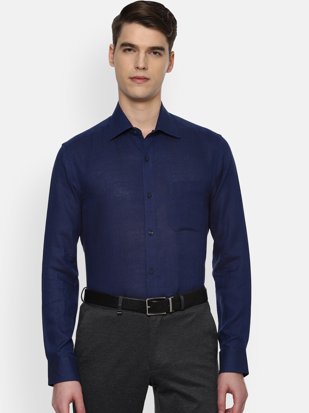 

Louis Philippe Men Navy Blue Casual Shirt