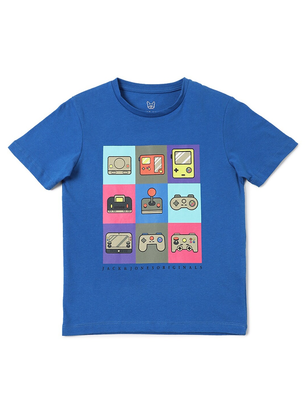 

Jack & Jones Boys Blue Typography Printed Applique T-shirt