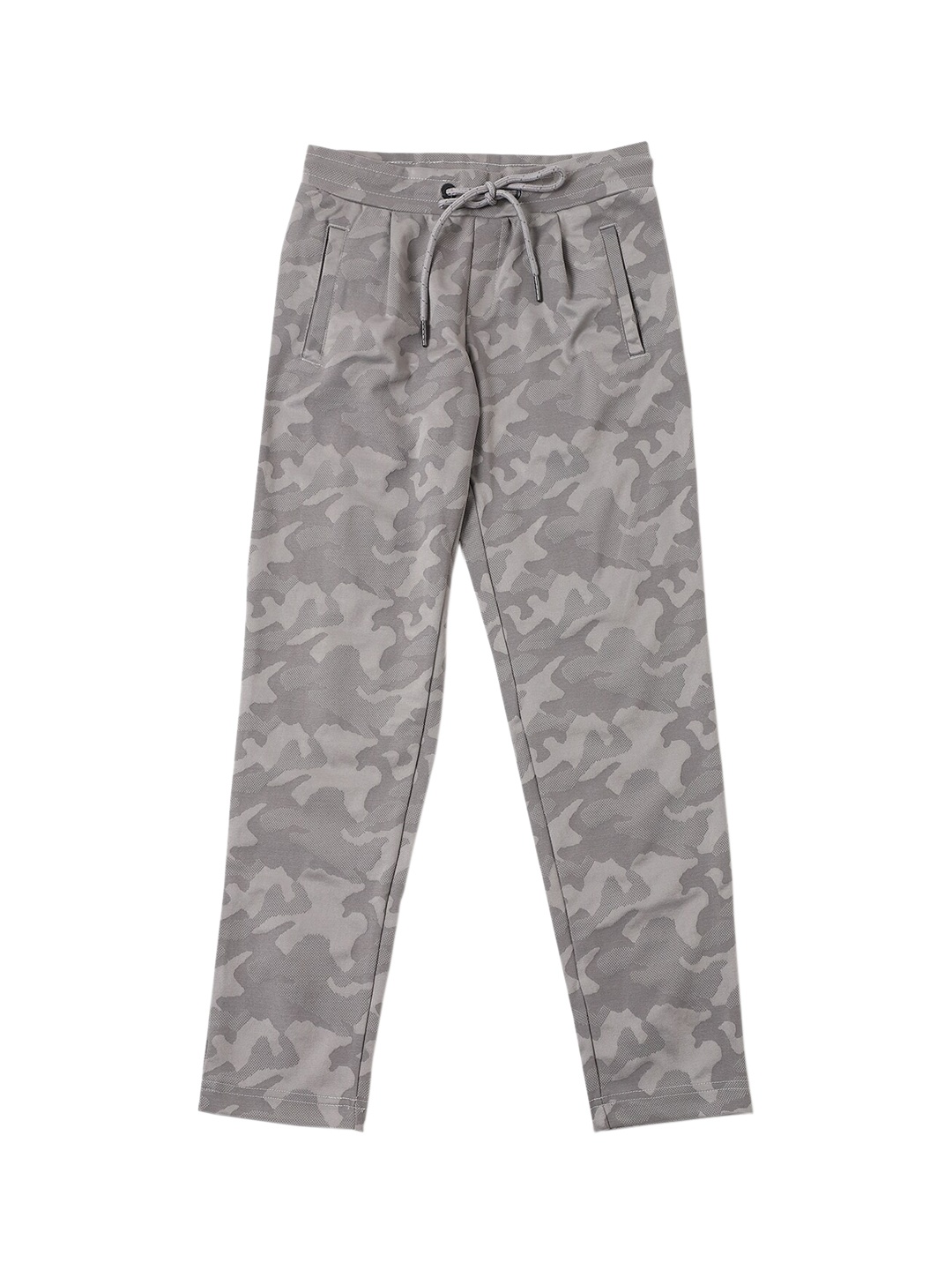

Jack & Jones Boys Grey Camouflage Printed Low-Rise Regular Trousers