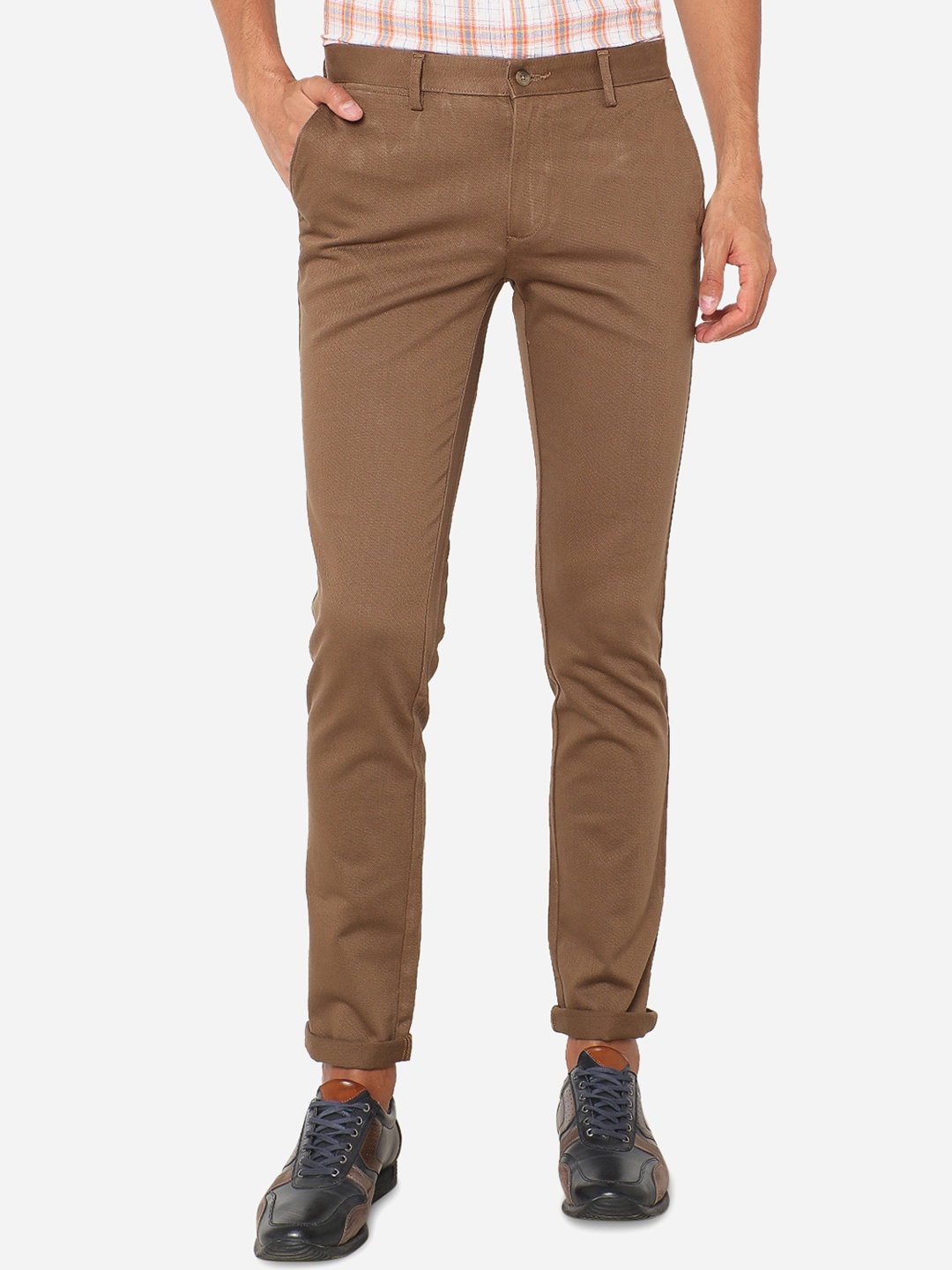 

Greenfibre Men Khaki Slim Fit Regular Trousers