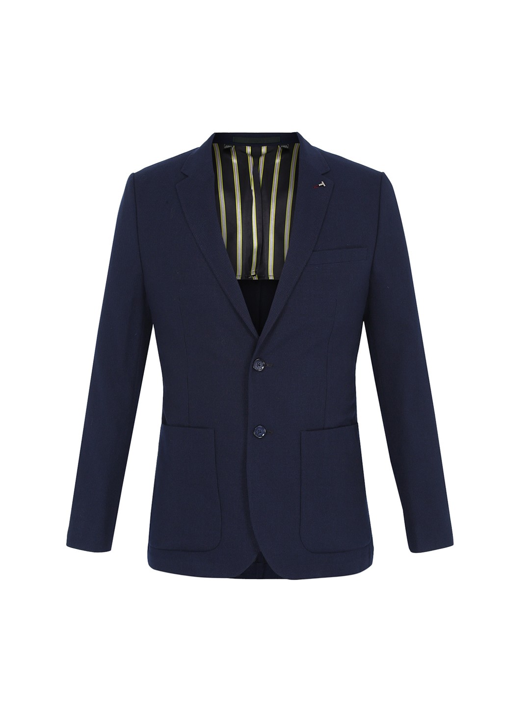 

Ted Baker Men Navy Blue Self Design Single-Breasted Blazer