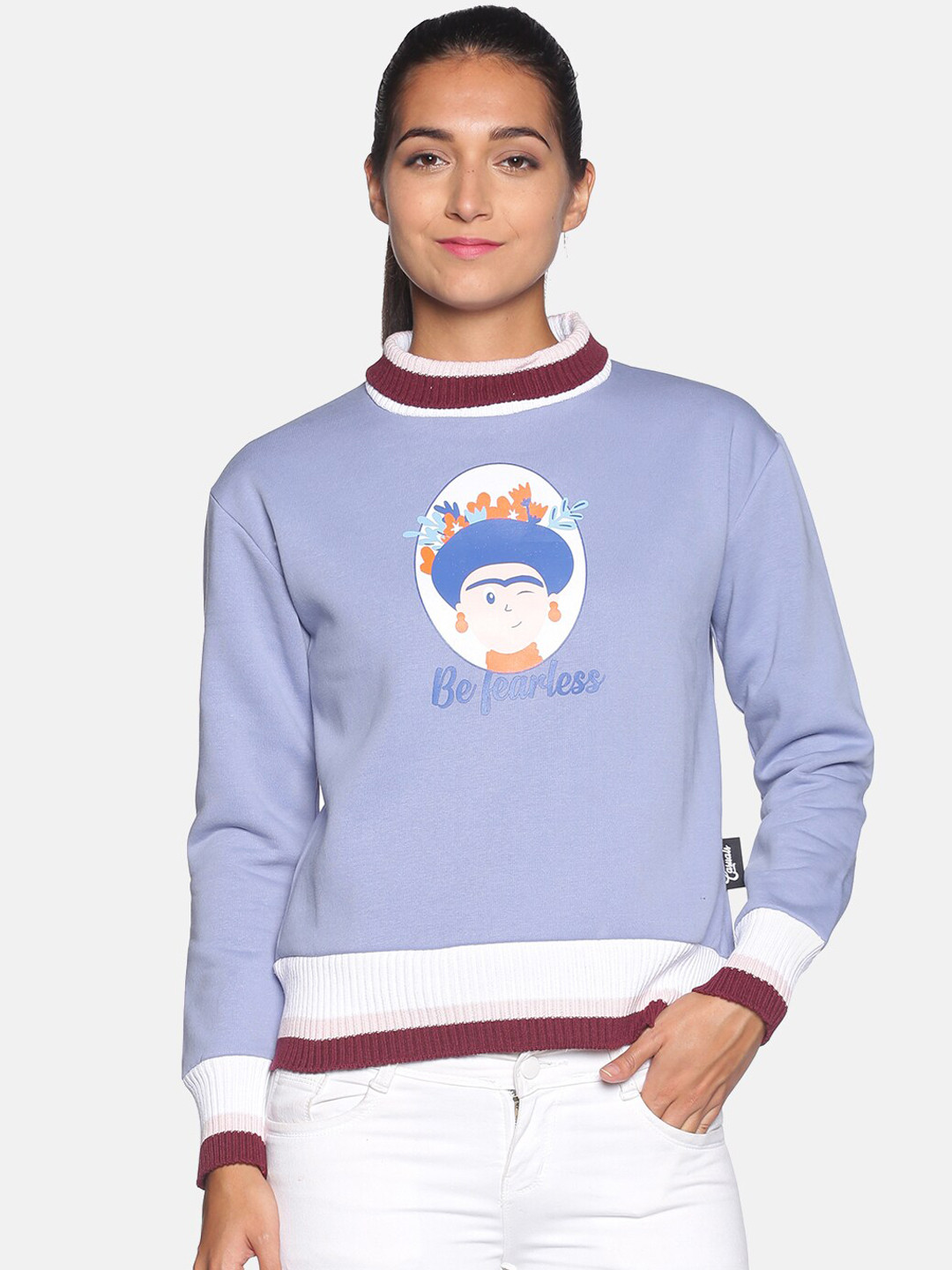 

Campus Sutra Women Lavender Printed Sweatshirt