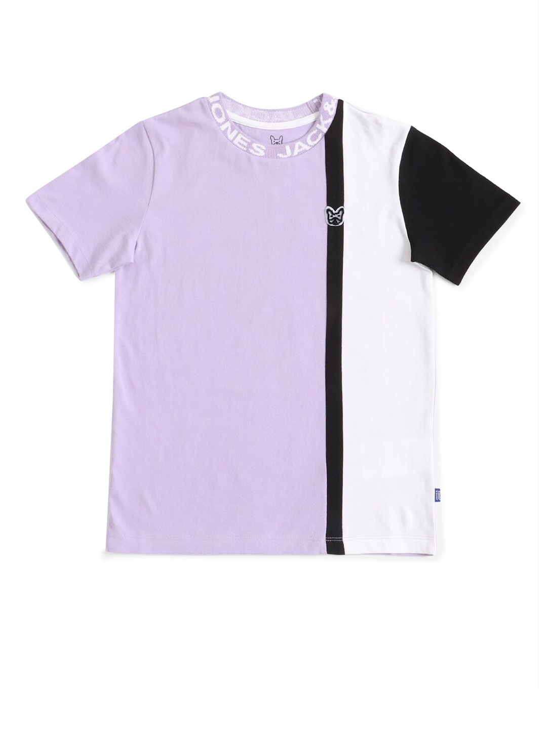 

Jack & Jones Boys Purple & White Colourblocked Casual T-shirt