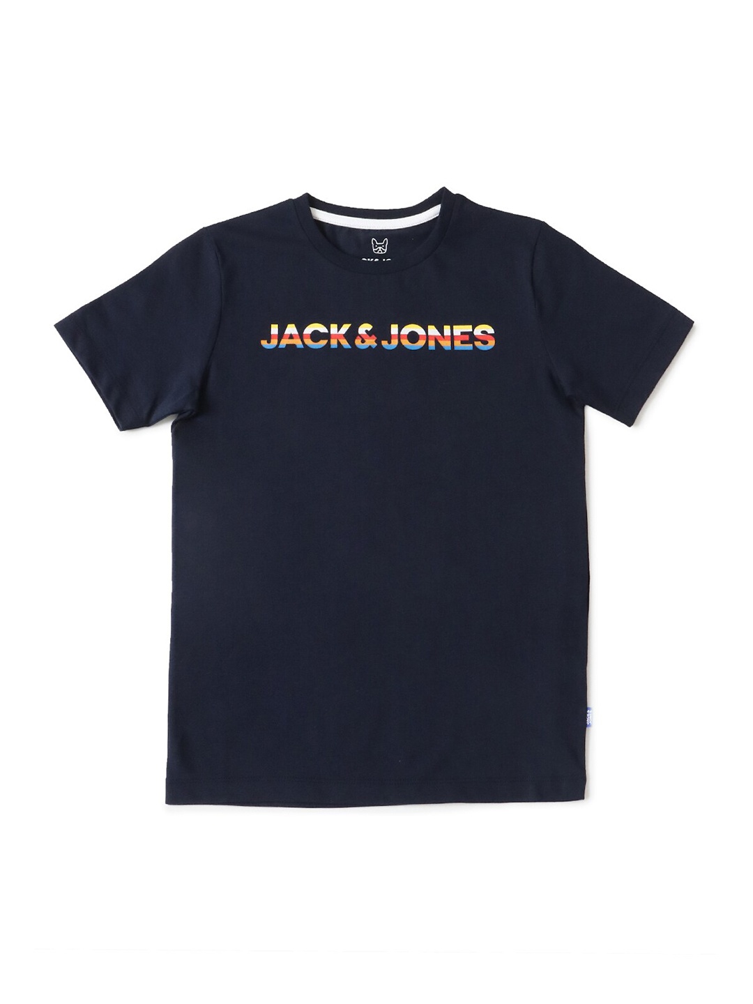 

Jack & Jones Boys Navy Blue Typography Printed T-shirt