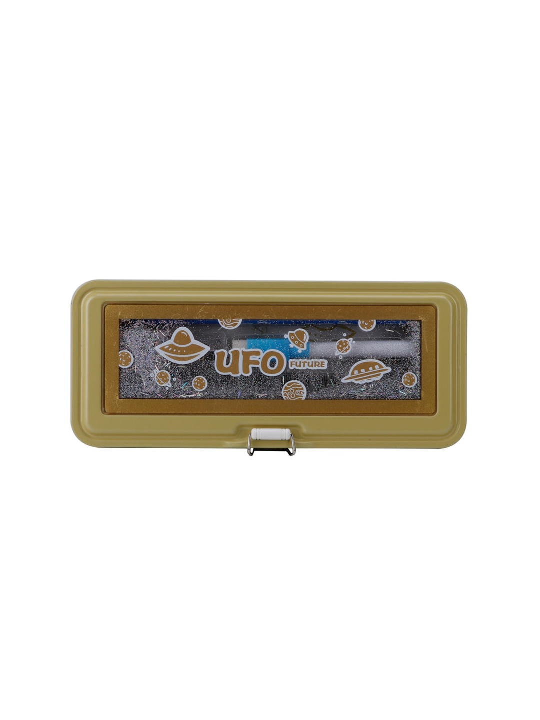 

QIPS Kids Yellow & Grey Printed High-Quality Metal Pencil Box