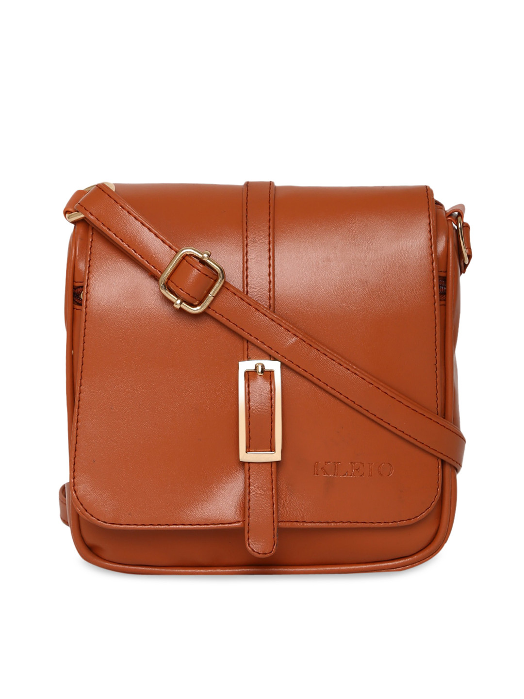 

KLEIO Tan PU Structured Sling Bag