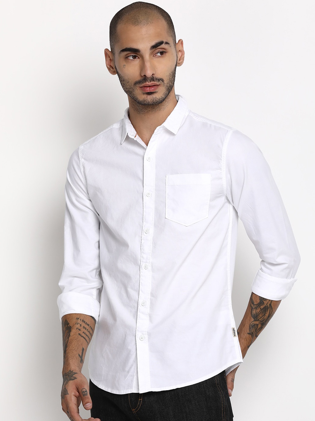 

Wrangler Men White Slim Fit Casual Shirt