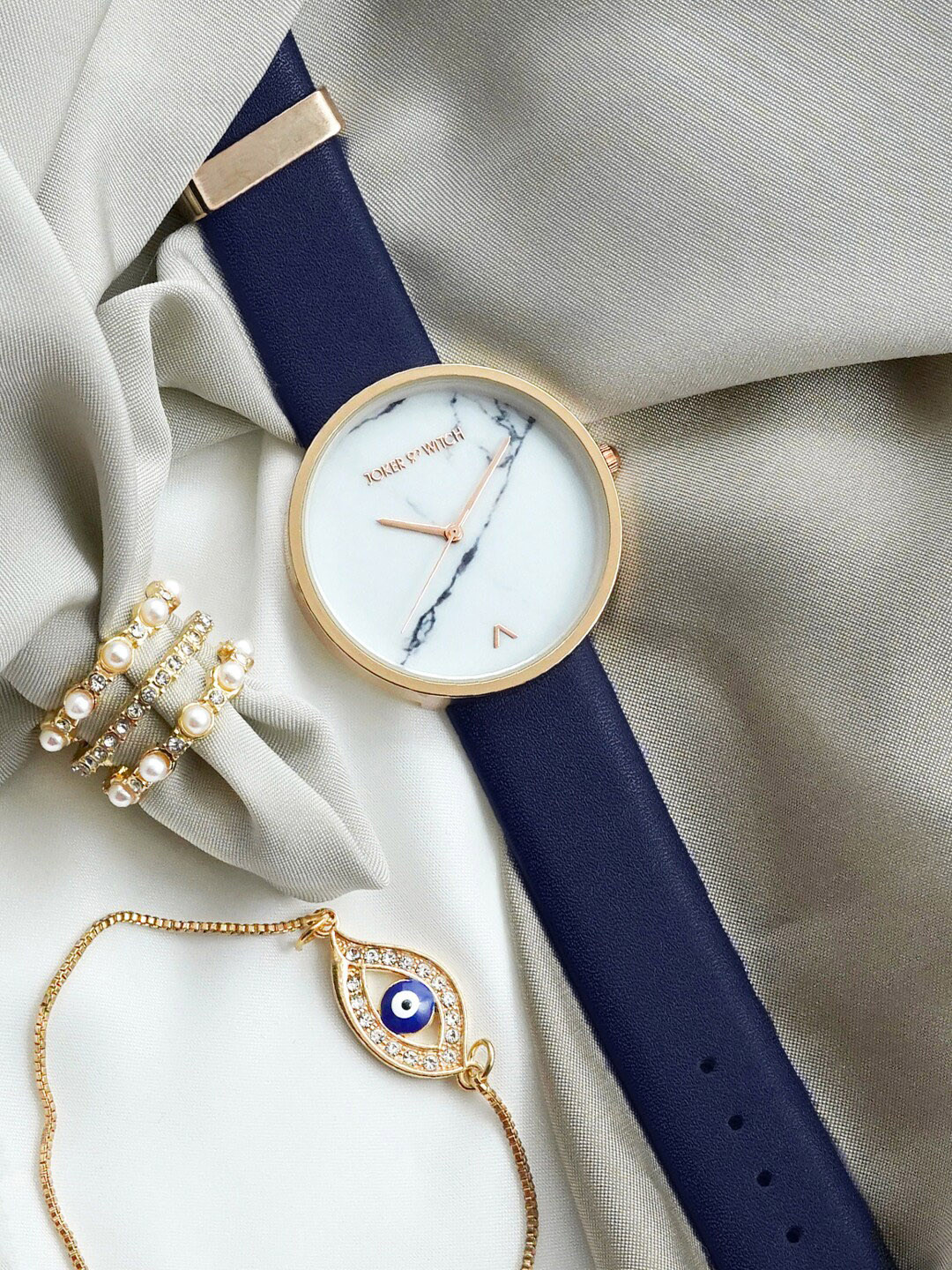 

JOKER & WITCH Women Blue & White Soba Love Triangle Watch Gift Set JWLT188