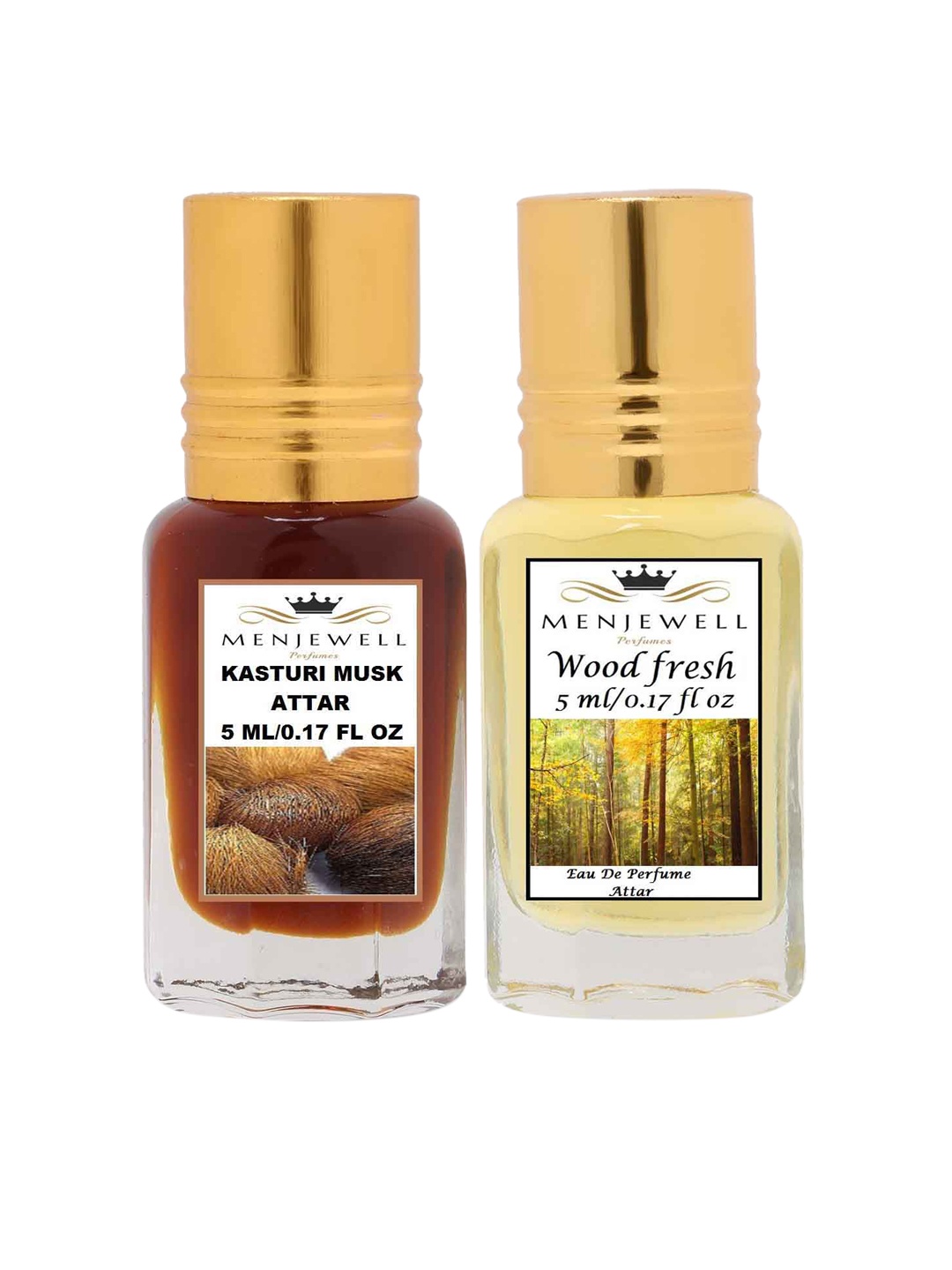 

Menjewell Unisex Kasturi Musk Set Of 2 Attar, Transparent