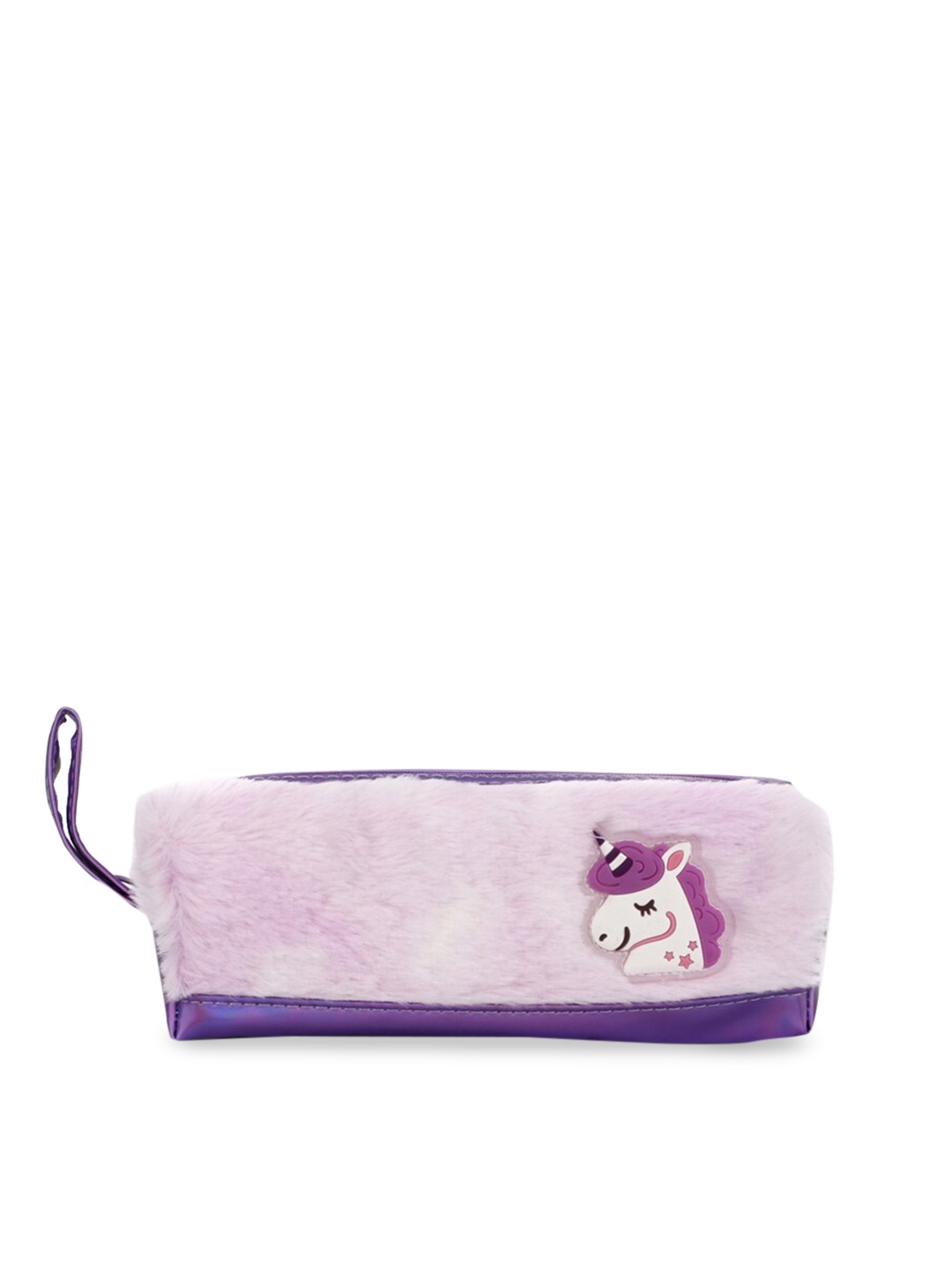 

QIPS Girls Purple Solid Faux Fur Pencil Pouch