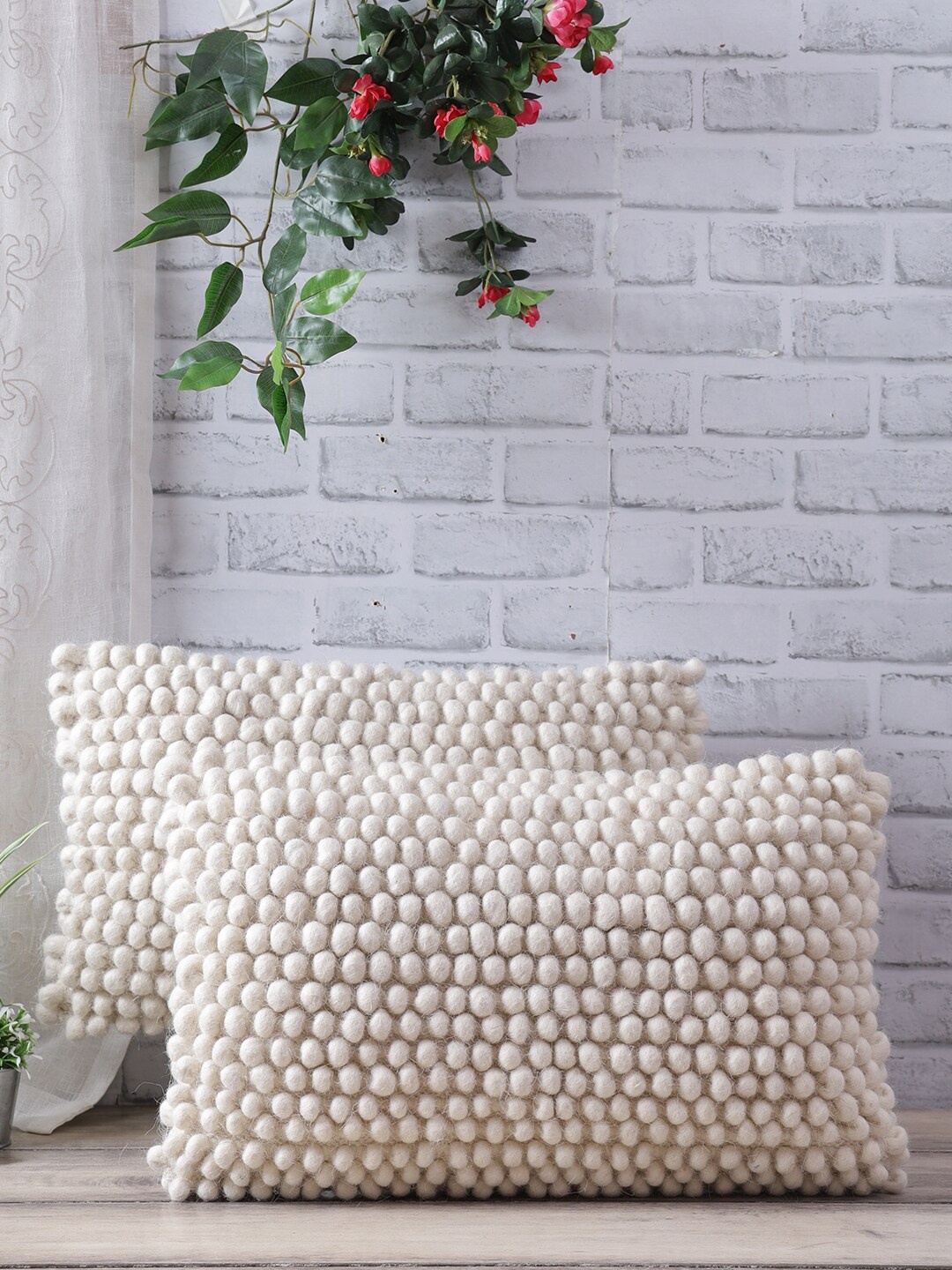 

eyda Set Of 2 Off White Rectangle Cushion Covers