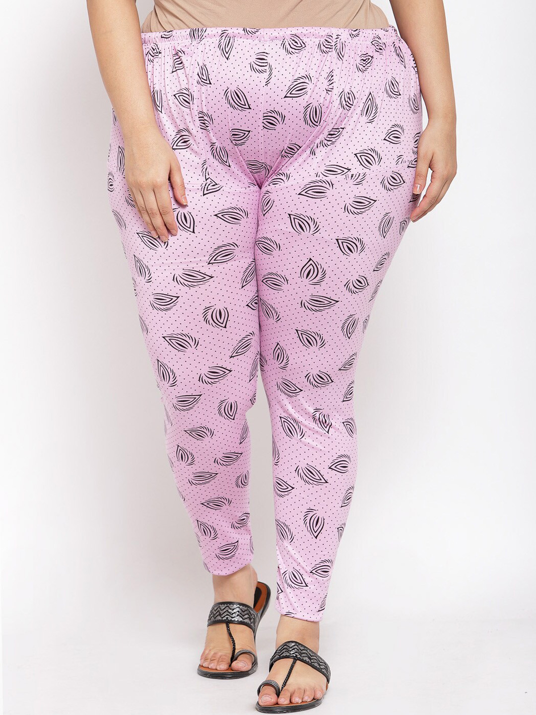

Klotthe Women Purple Printed Plus Size Printed Leggings