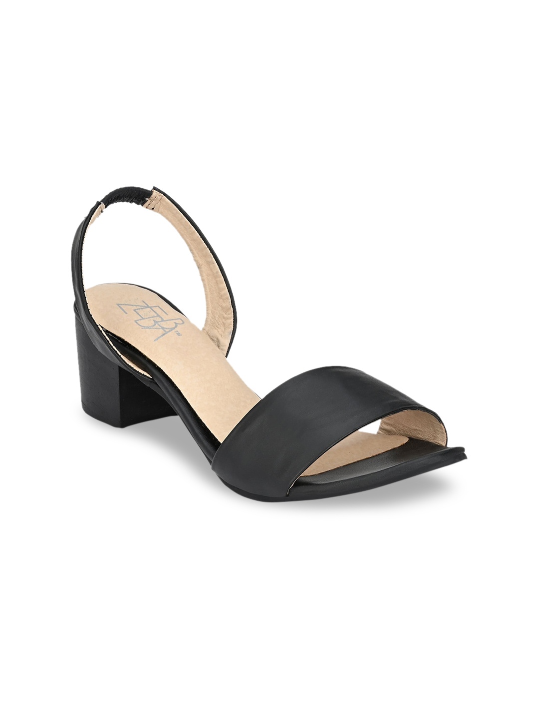 

Zebba Black Block Heeled Sandals