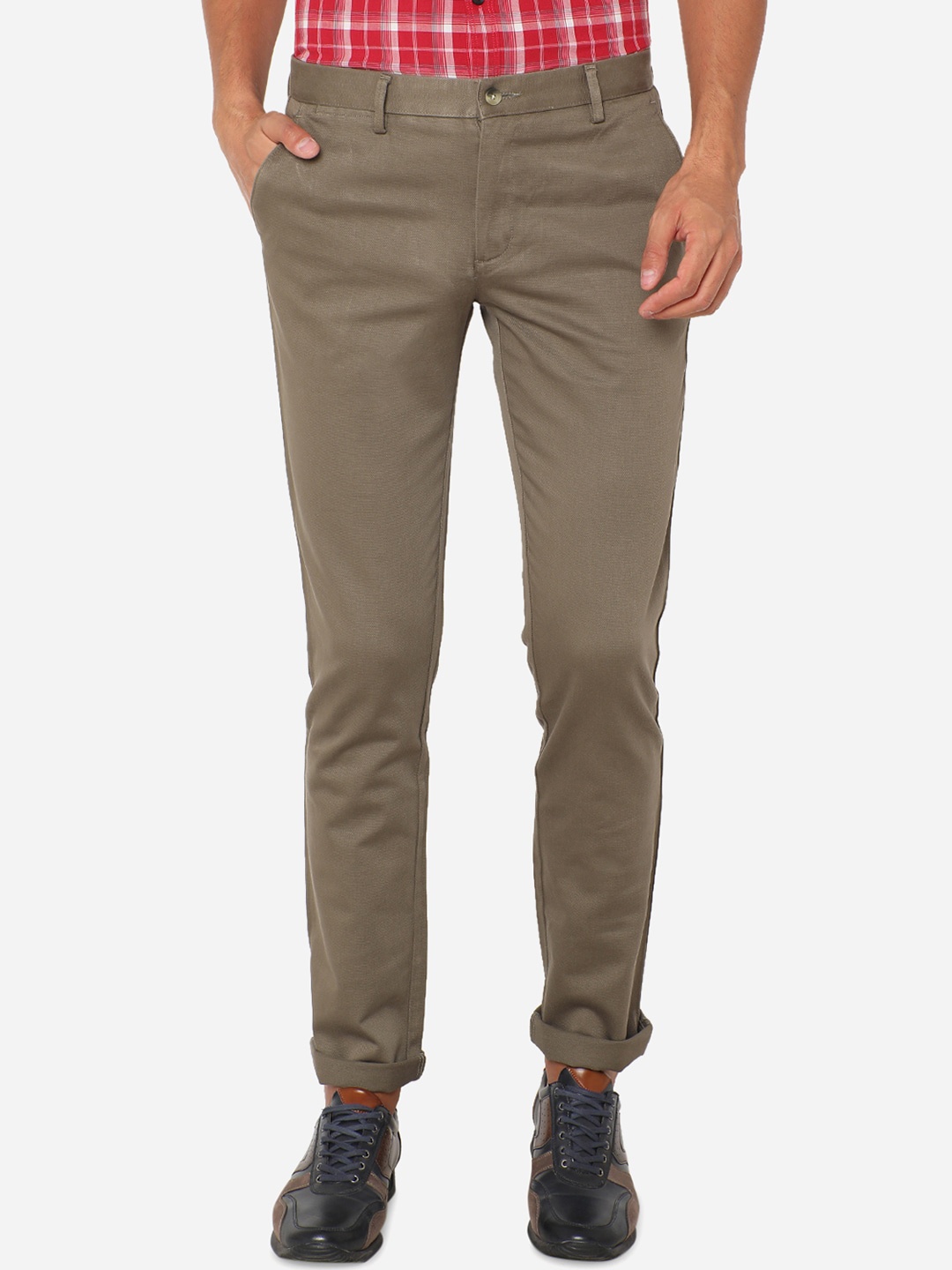 

Greenfibre Men Brown Slim Fit Regular Trousers