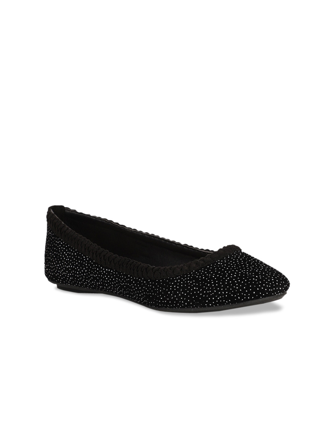

Bata Women Black Ballerinas with Laser Cuts Flats