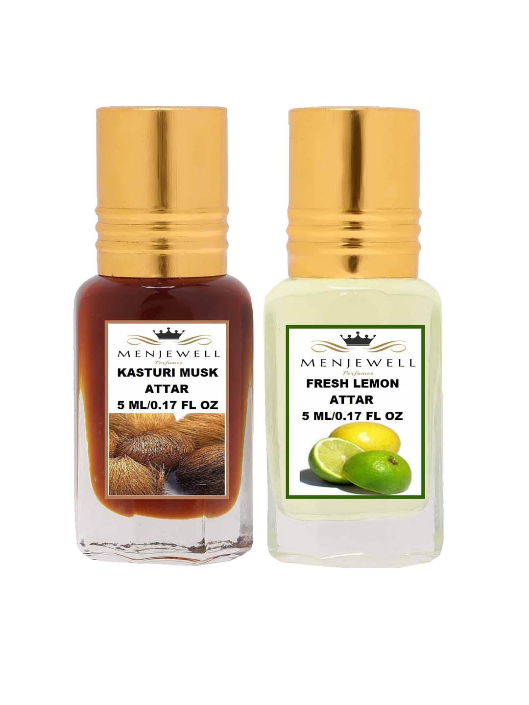 

Menjewell Unisex Kasturi Musk Set Of 2 Attar, Transparent