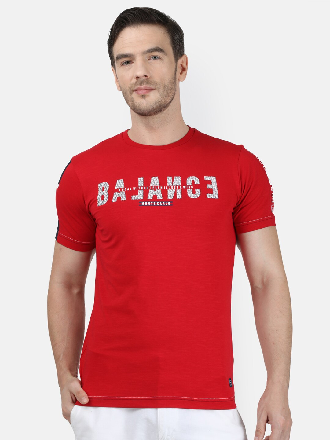 

Monte Carlo Men Red Typography Printed T-shirt