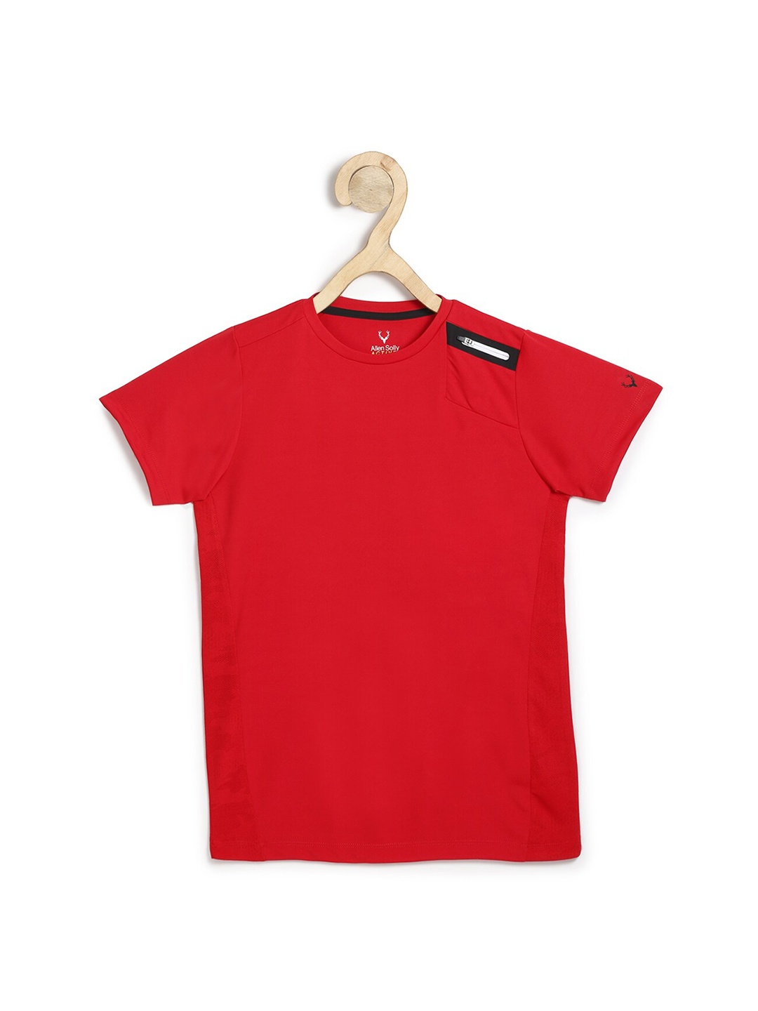 Allen Solly Junior Boys Red Solid Round Neck T-shirt