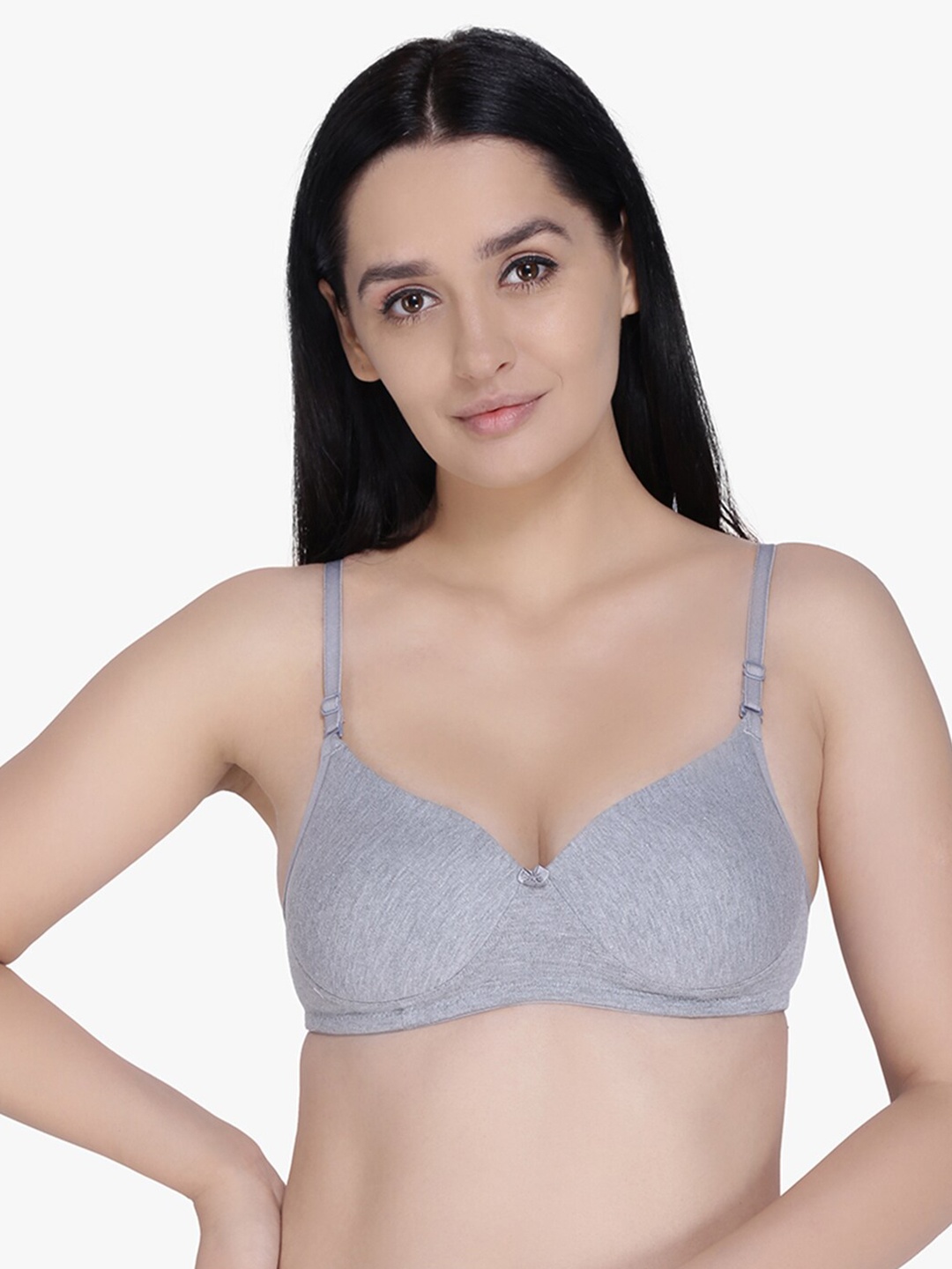 

Anoma Grey Cotton T-shirt Bra Full Coverage Lightly Padded ANM01