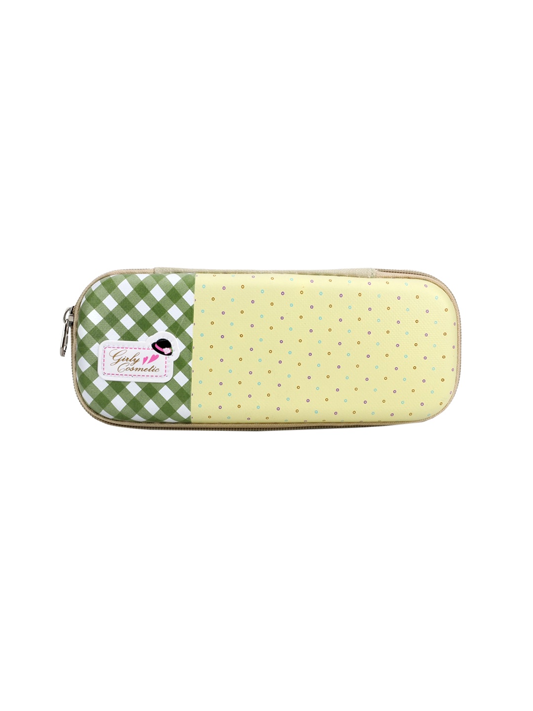 

QIPS Girls Yellow & Olive Green Printed Pencil Case