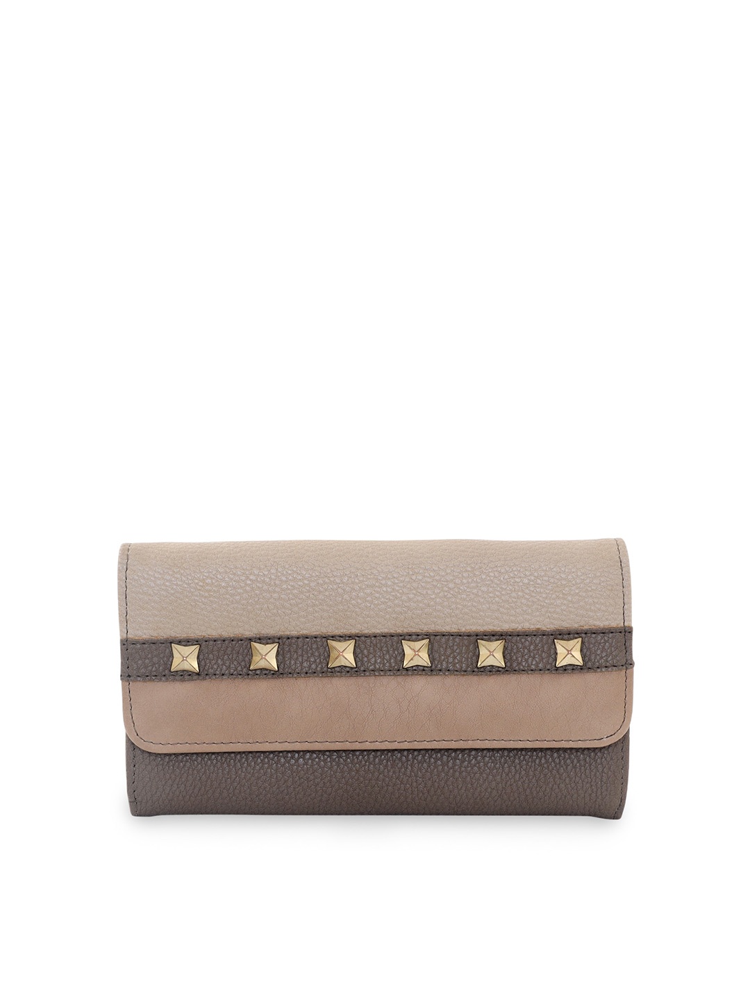 

GIORDANO Women Taupe Textured Embellished PU Envelope