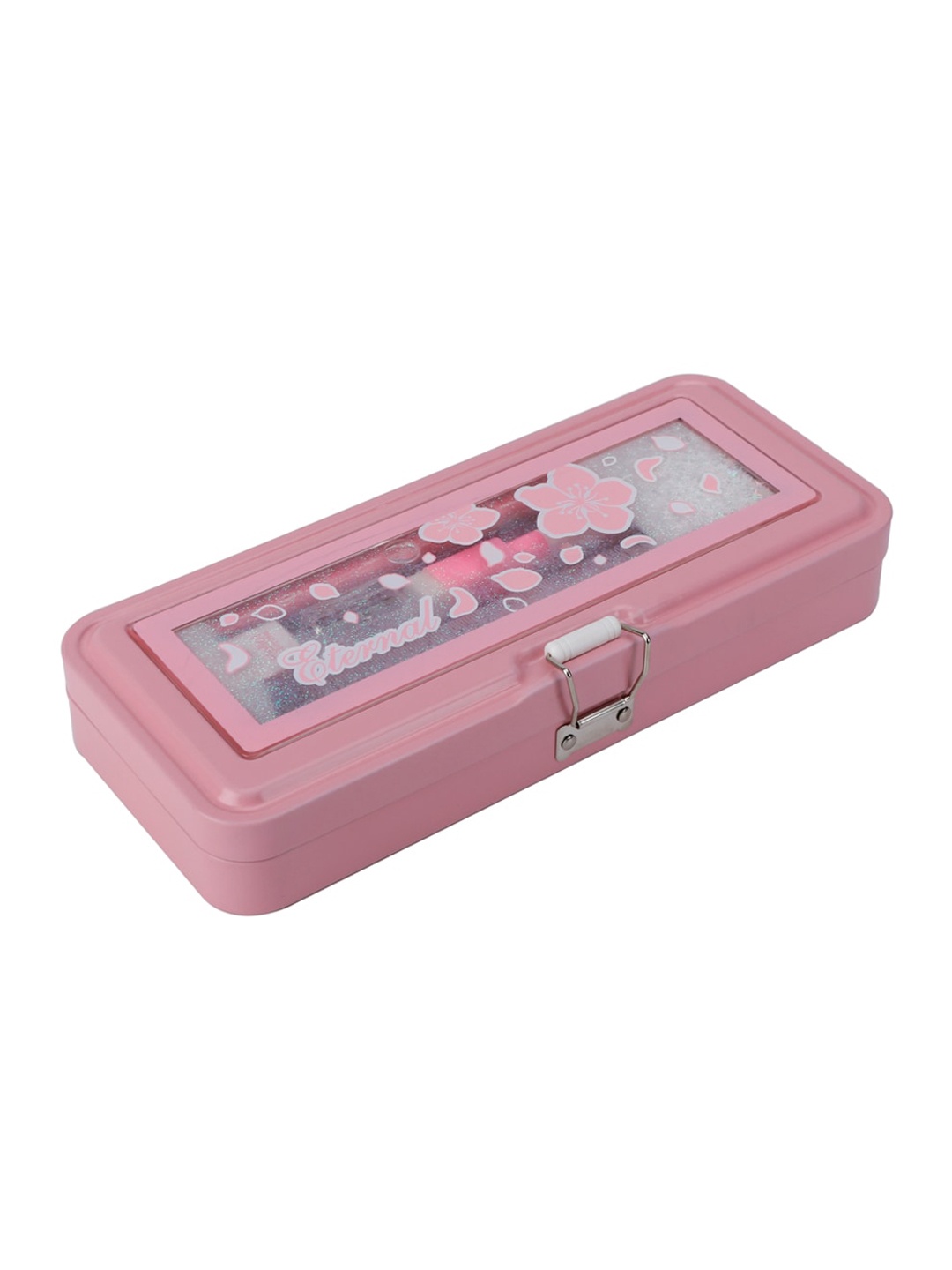 

QIPS Girls Pink & White Printed Pencil Box