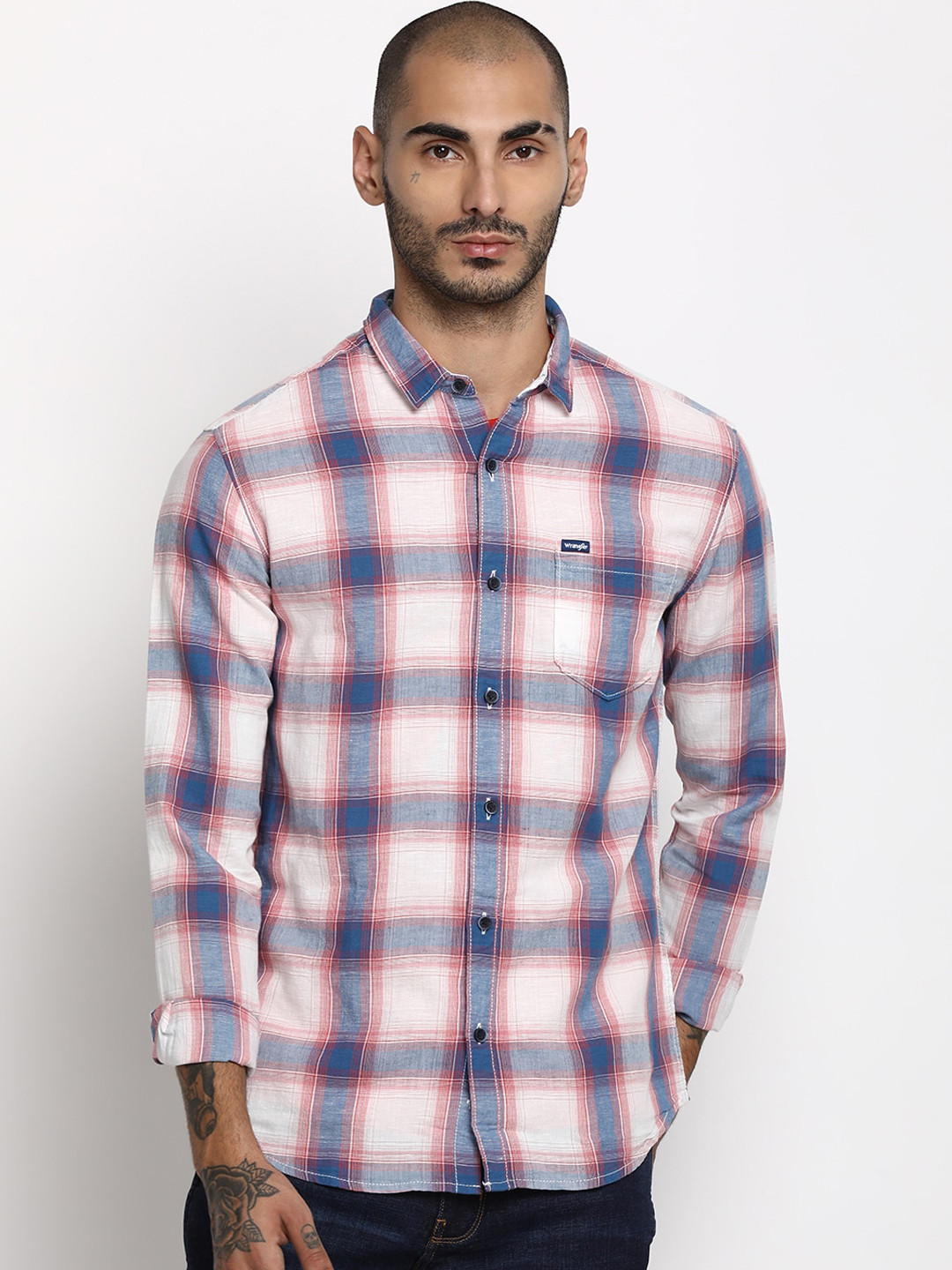 

Wrangler Men White Checked Casual Shirt