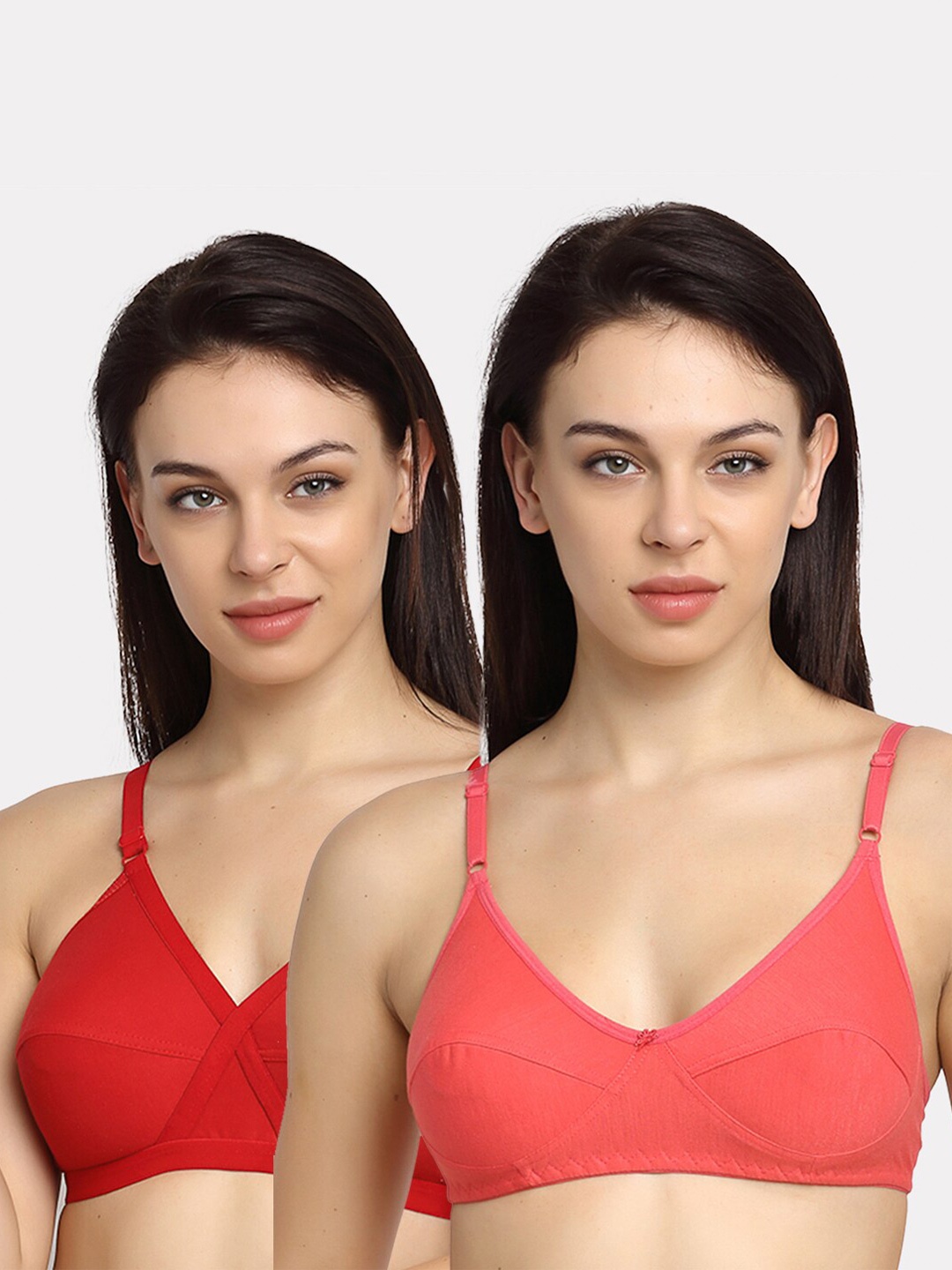 

Friskers Pack of 2 Everyday Bras O-312-03-314-08-30, Red