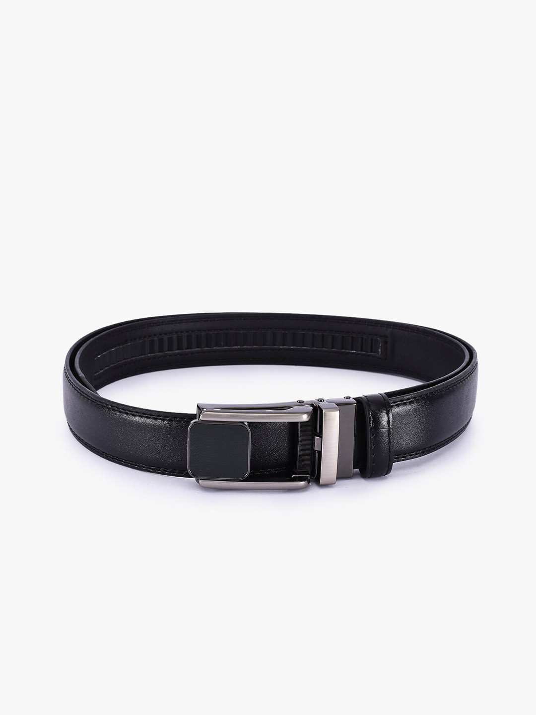 

BuckleUp Men Black Solid Belt