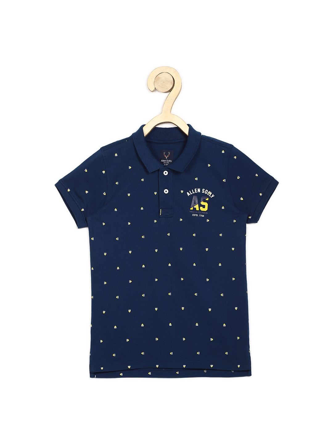 

Allen Solly Junior Boys Navy Blue Printed Polo Collar T-shirt
