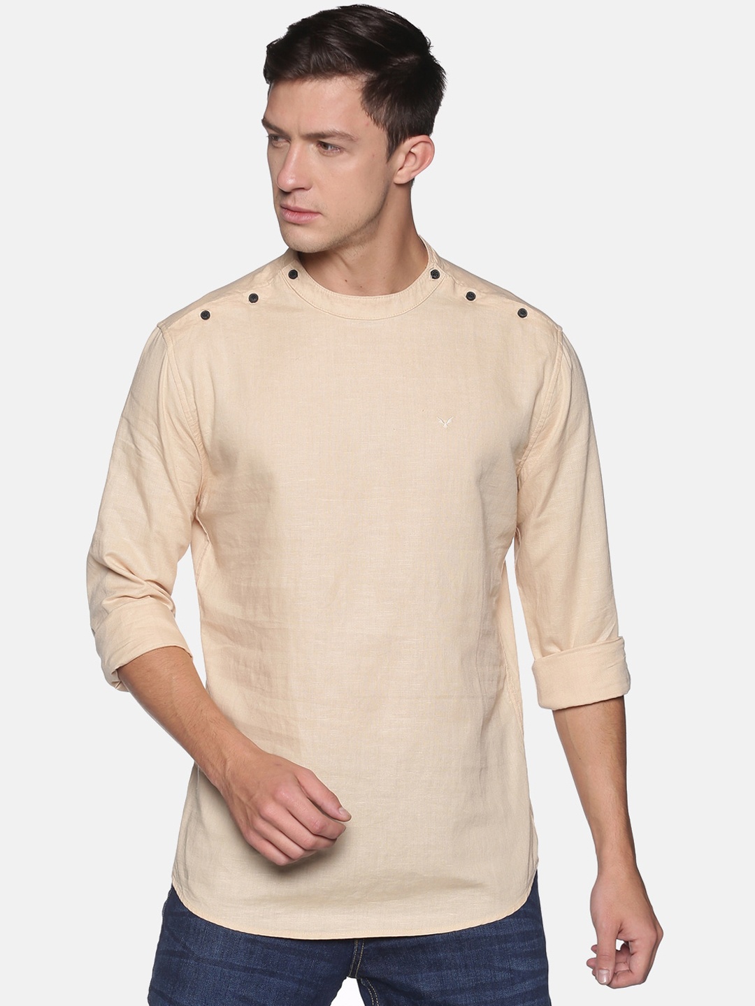 

SHOWOFF Men Beige Pathani Kurta