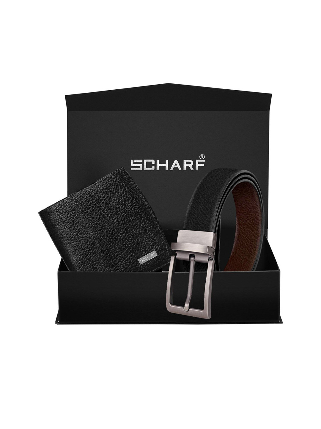 

SCHARF Men Black Solid Leather Accessory Gift Set