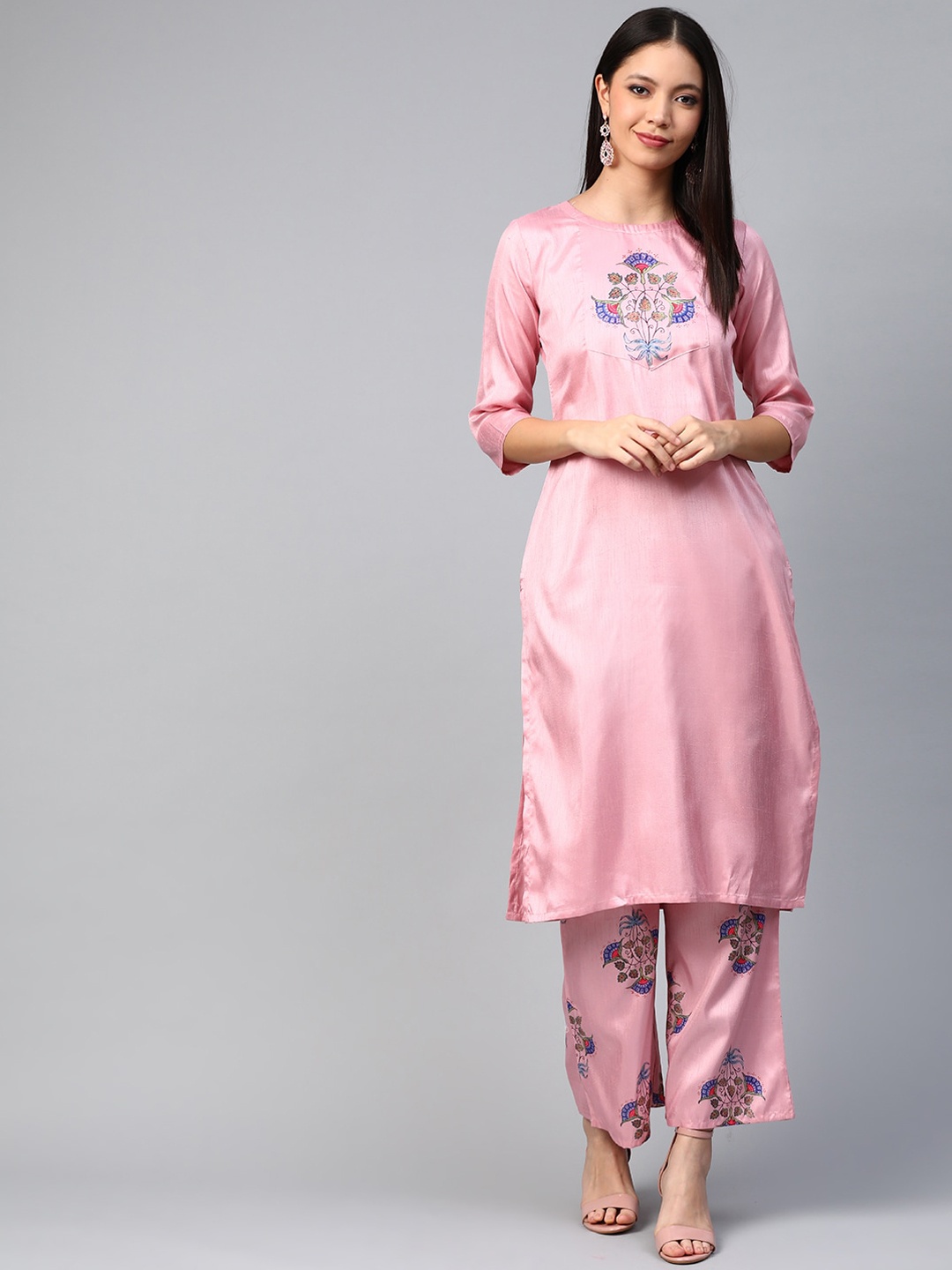 

ZIYAA Women Pink Floral Printed Kurta