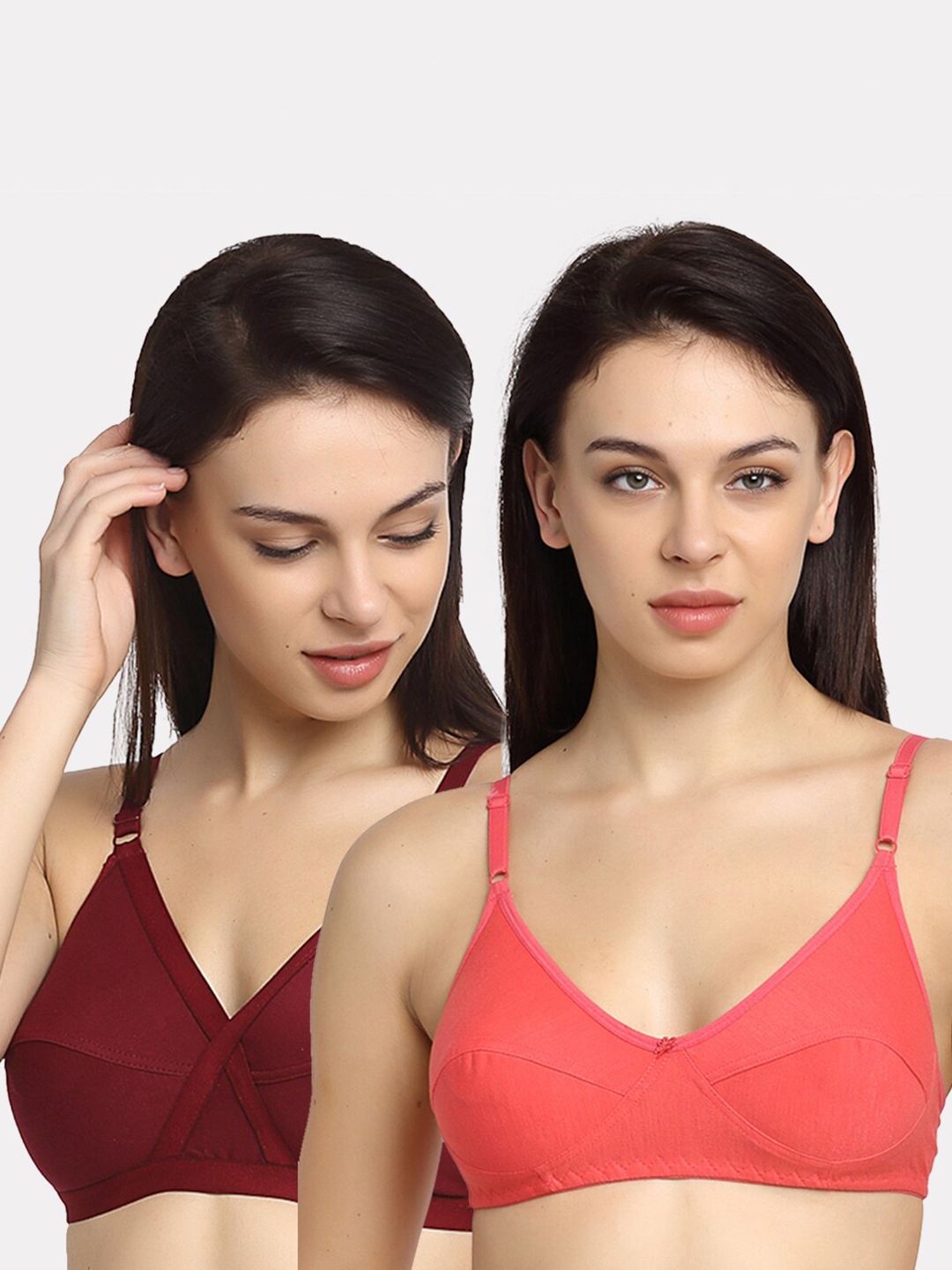 

Friskers Pack of 2 Everyday Bras O-312-14-314-08-30, Maroon