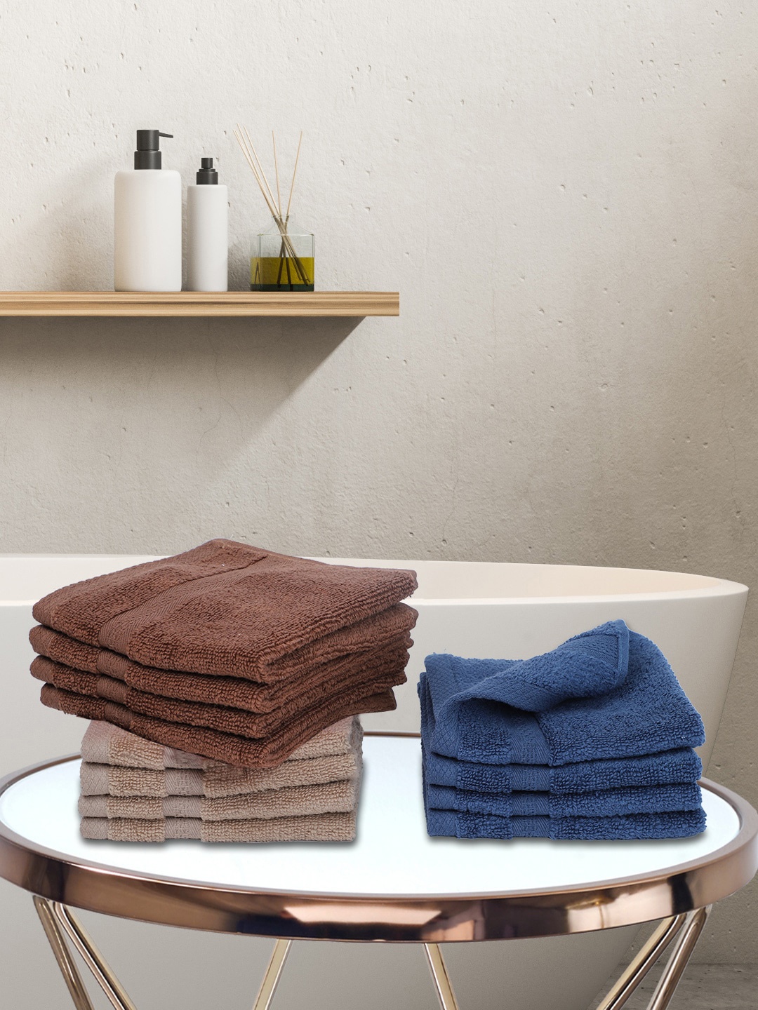 

BIANCA Set Of 12 Pure Cotton Ultra-Fluffy Towels, Brown