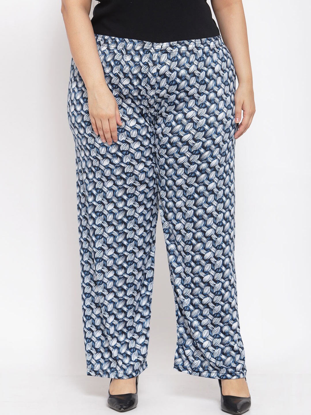 

KLOTTHE Women Blue & White Printed Palazzos