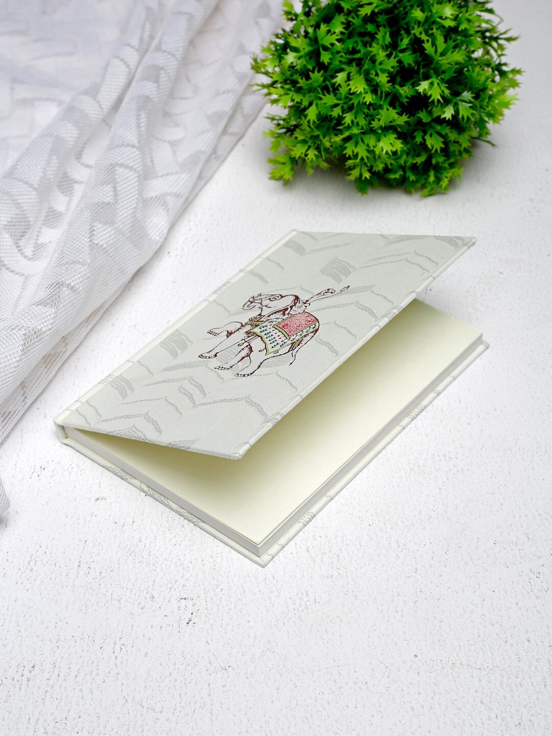 

Fabindia White & Red Rantham Printed Notebook