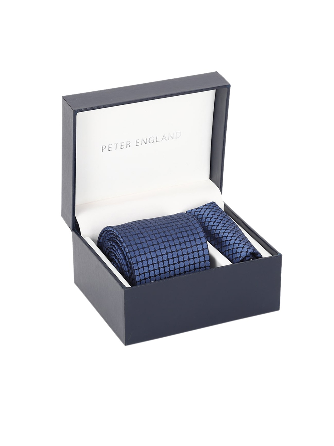 

Peter England Men Blue & Black Checked Accessory Gift Set