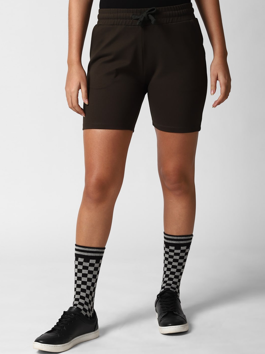 

FOREVER 21 Women Green Mid-Rise Regular Shorts