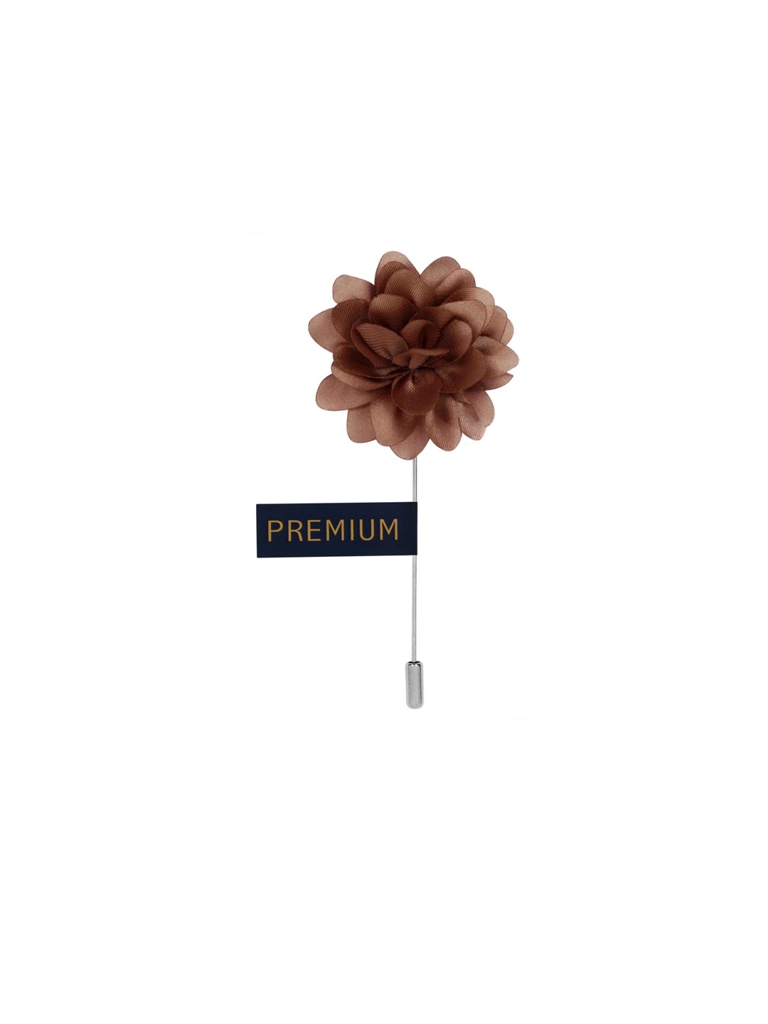 

PELUCHE Brown & Silver-Toned Velvet Floral Brooch Lapel Pin