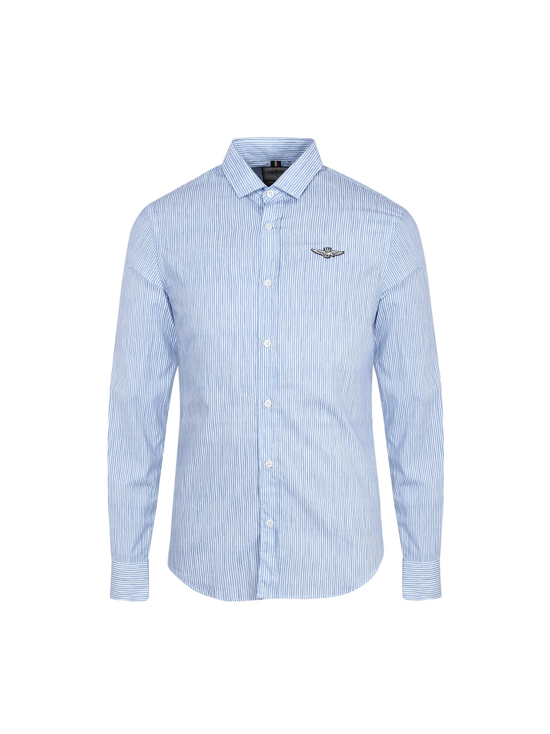 

Aeronautica Militare Men Blue Striped Casual Shirt