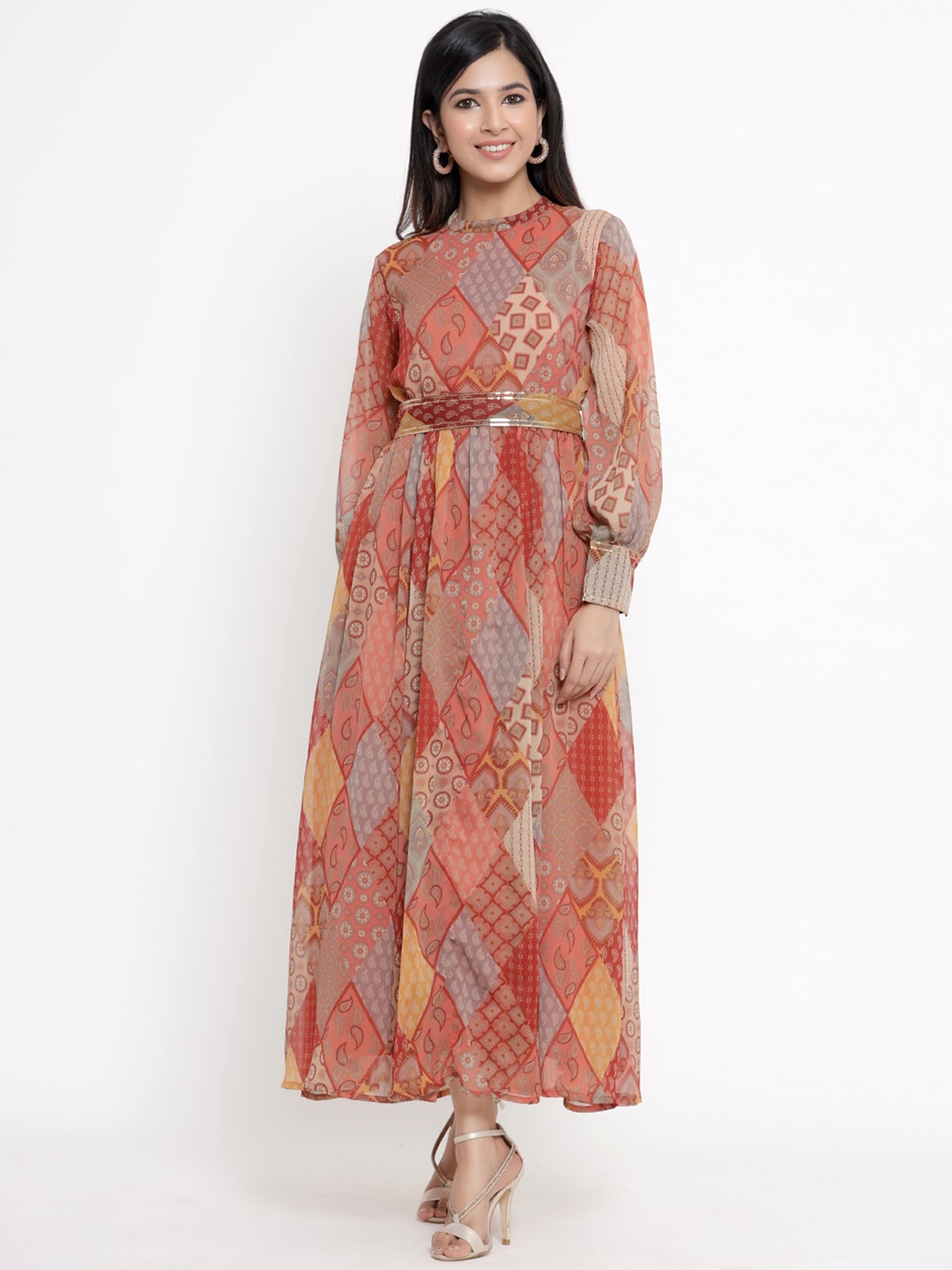 

Juniper Multi Bohemian Printed Belted Maxi Dress