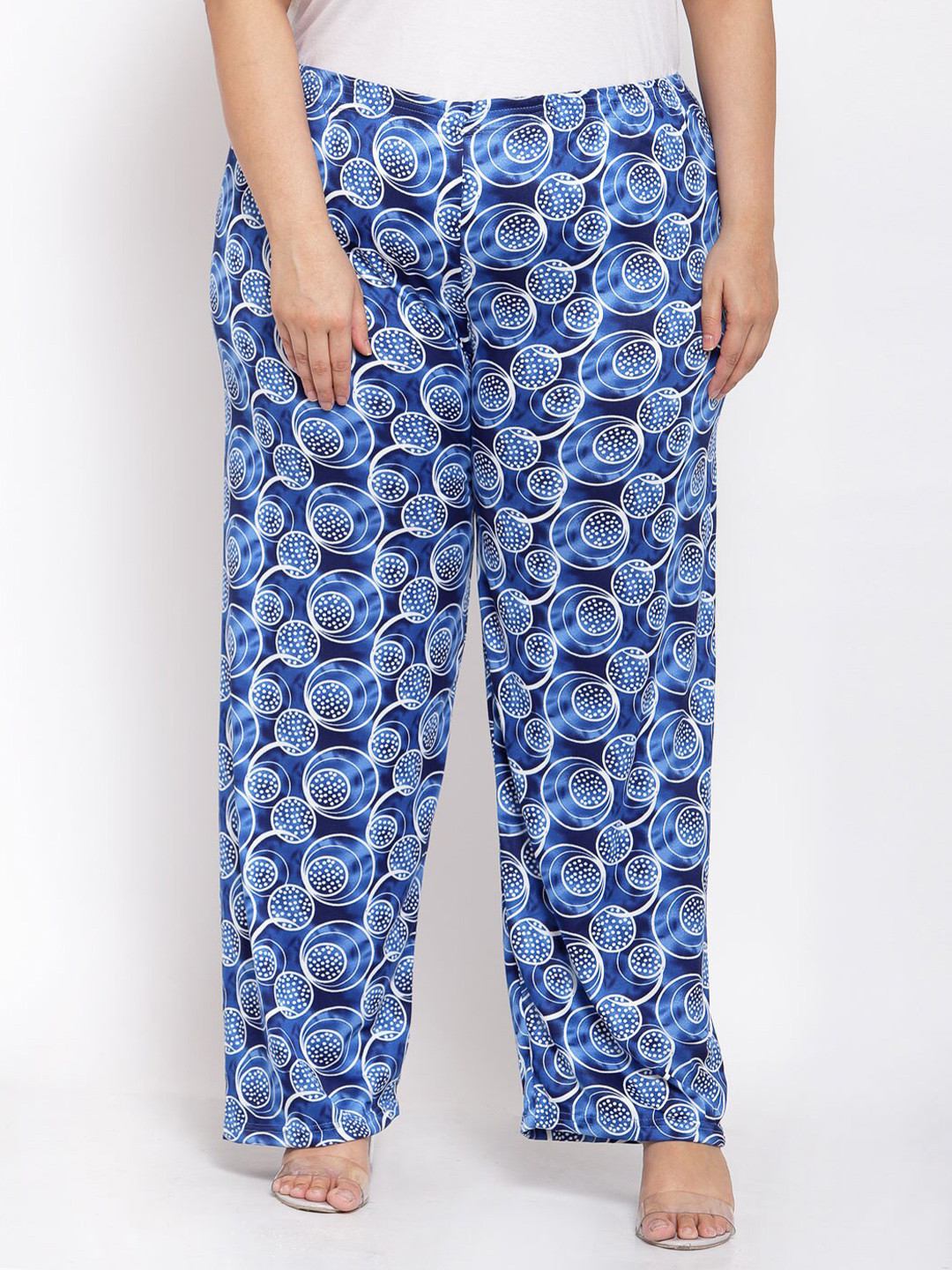 

KLOTTHE Women Blue & White Printed Palazzos