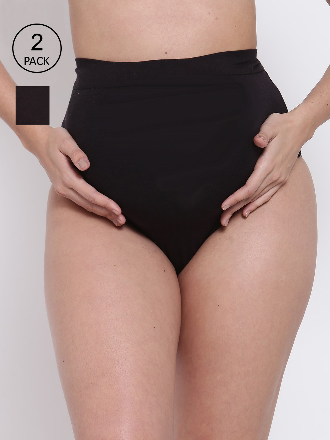 

Inner Sense Women Pack Of 2 Black Solid Organic Cotton Antimicrobial V Band Maternity Briefs IMPC101
