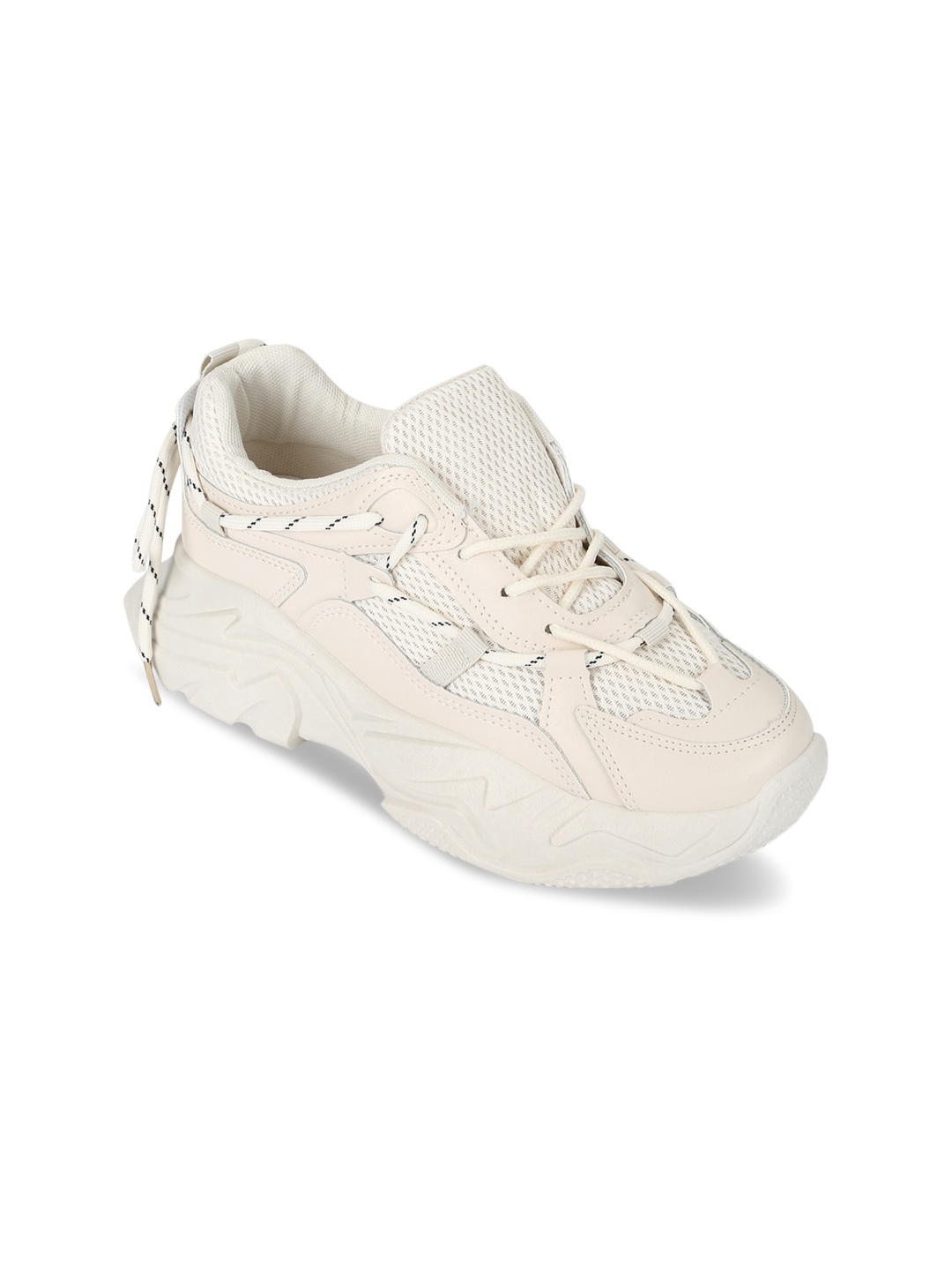 

Truffle Collection Women White Perforations PU Sneakers