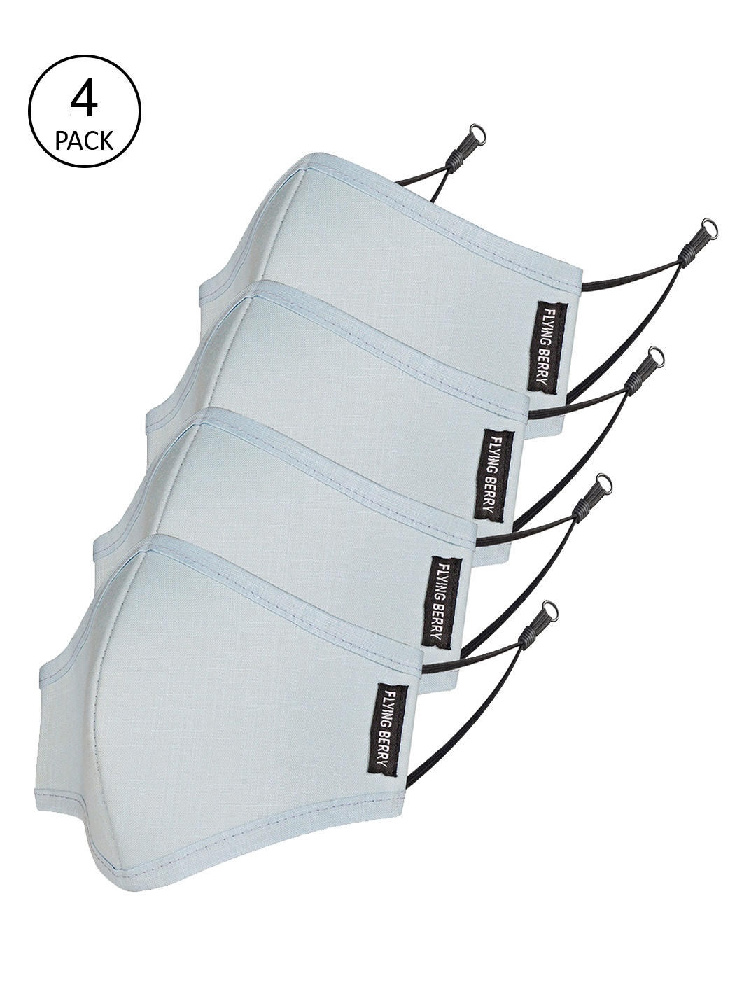 

FLYING BERRY Adult Pack Of 4 Blue 3-Ply Reusable N95 Outdoor Cloth Face Masks