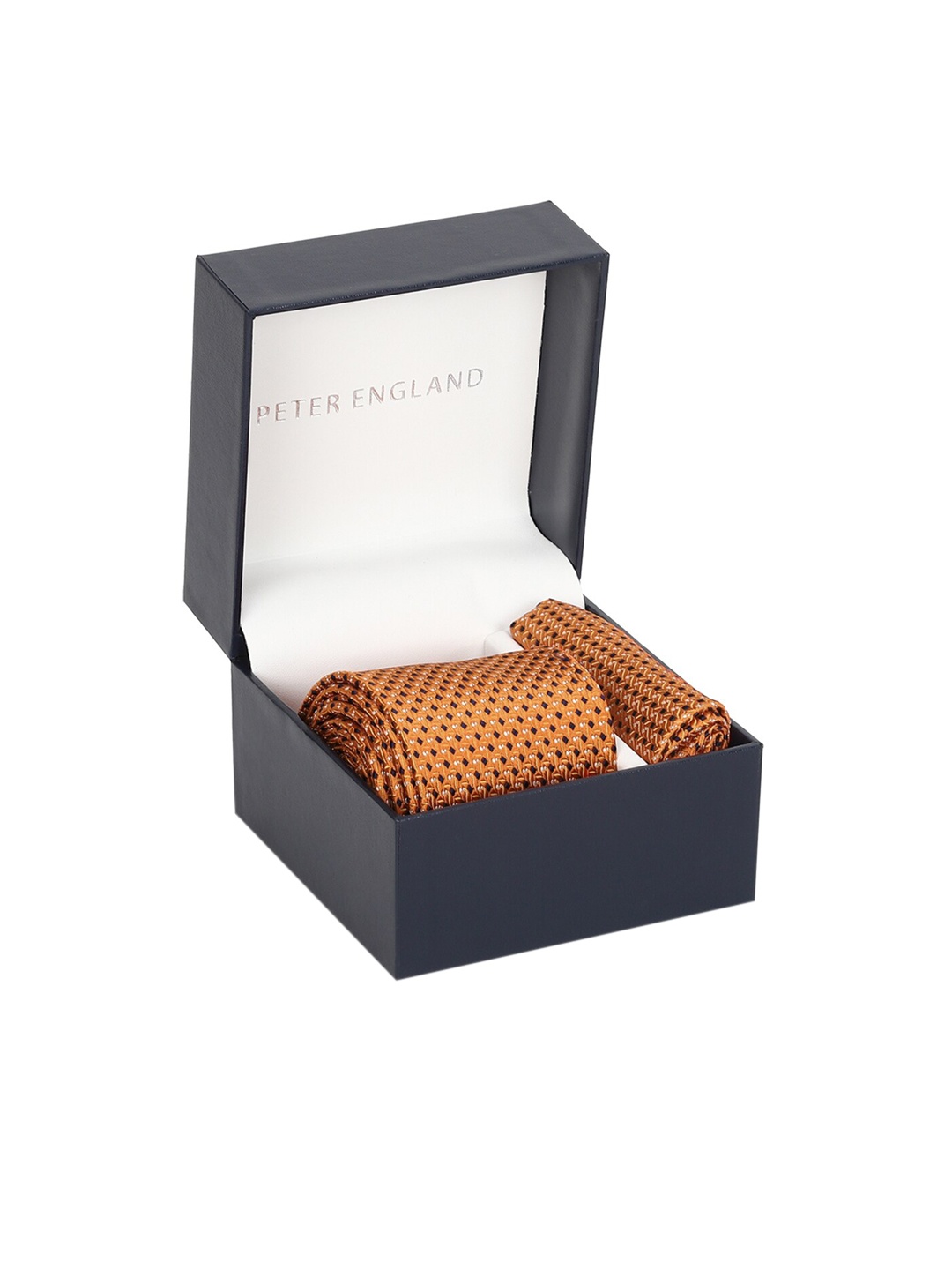 

Peter England Men Orange & Black Printed Accessory Gift Set
