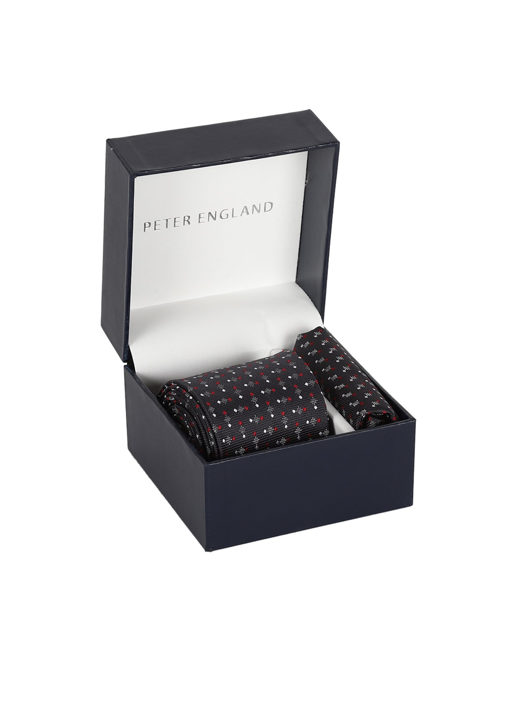 

Peter England Men Grey & Red Printed Accessory Gift Set