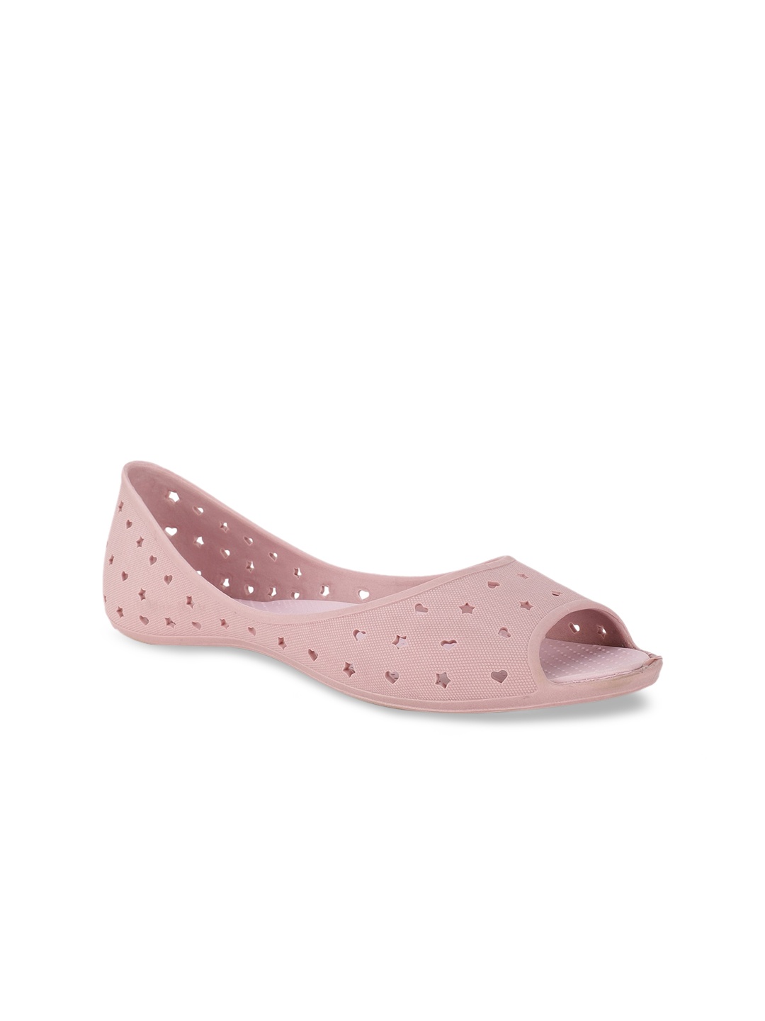 

Sandak by Bata Women Peach Embellished Ballerinas with Laser Cuts Flats